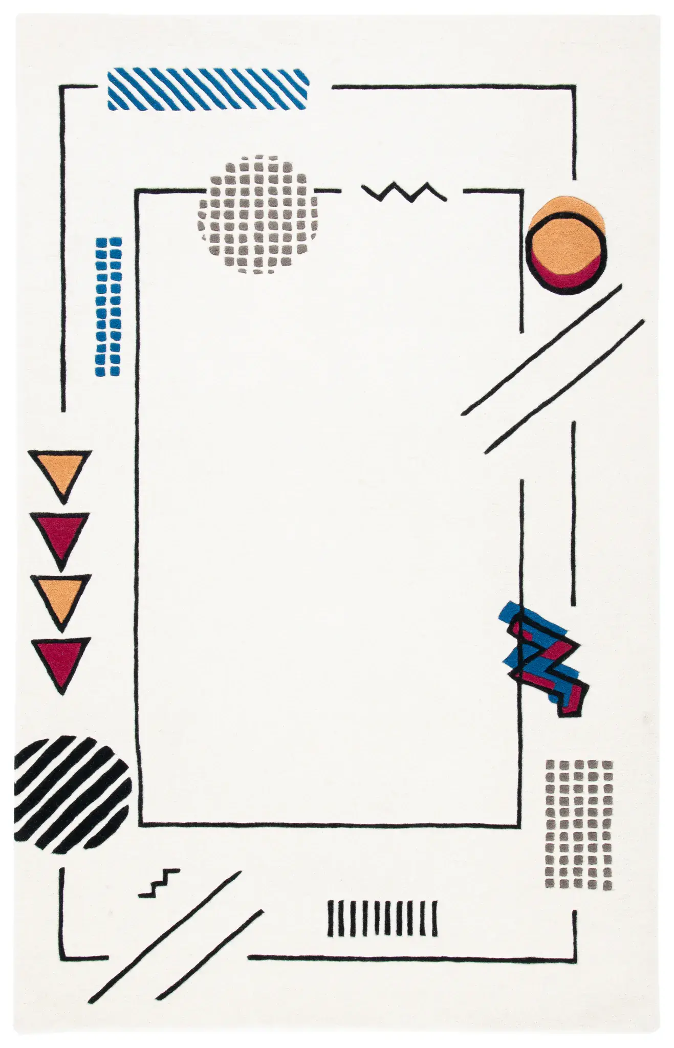 Fifth Avenue Abstract Border Hand-Tufted Wool Rug
