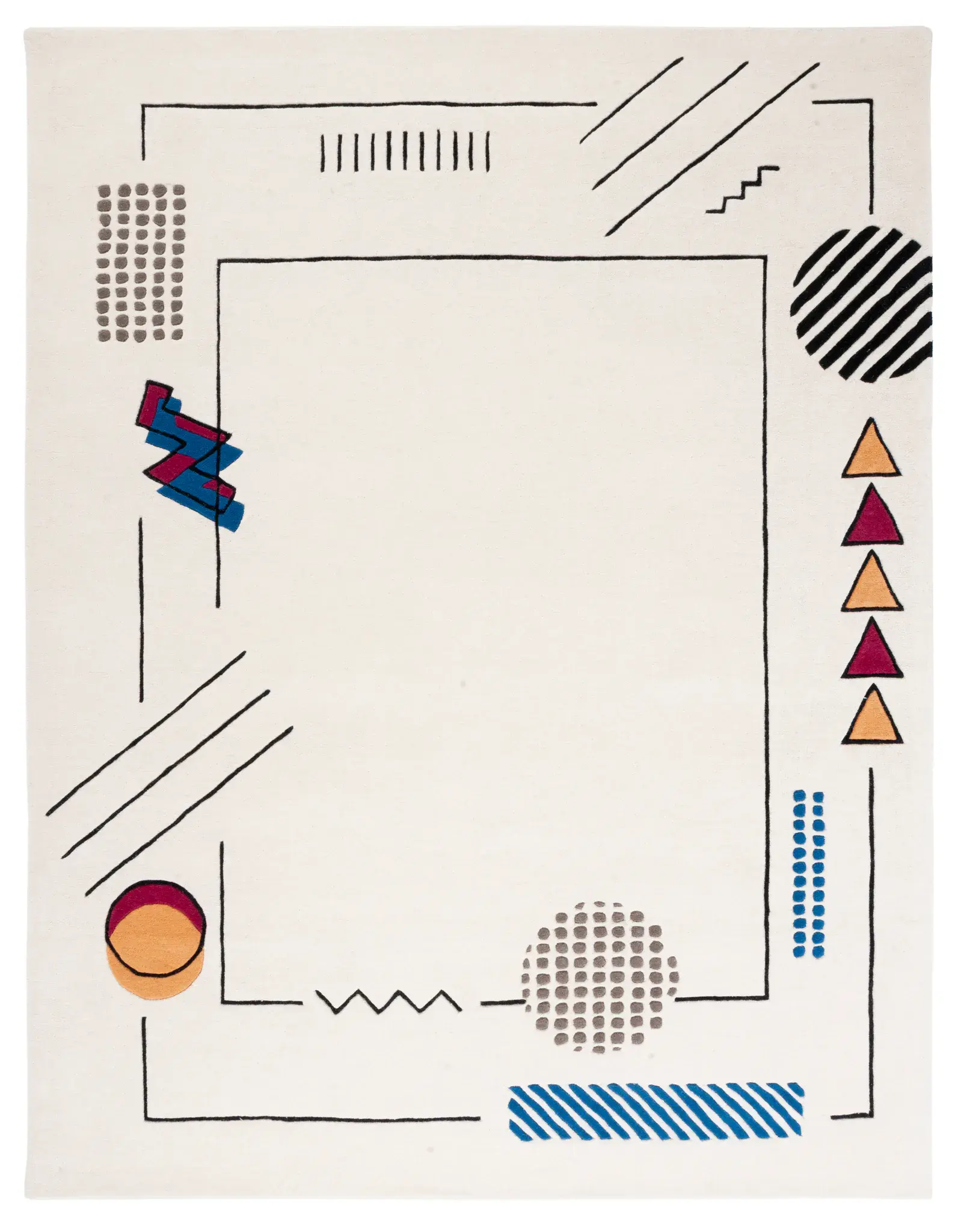 Fifth Avenue Abstract Border Hand-Tufted Wool Rug