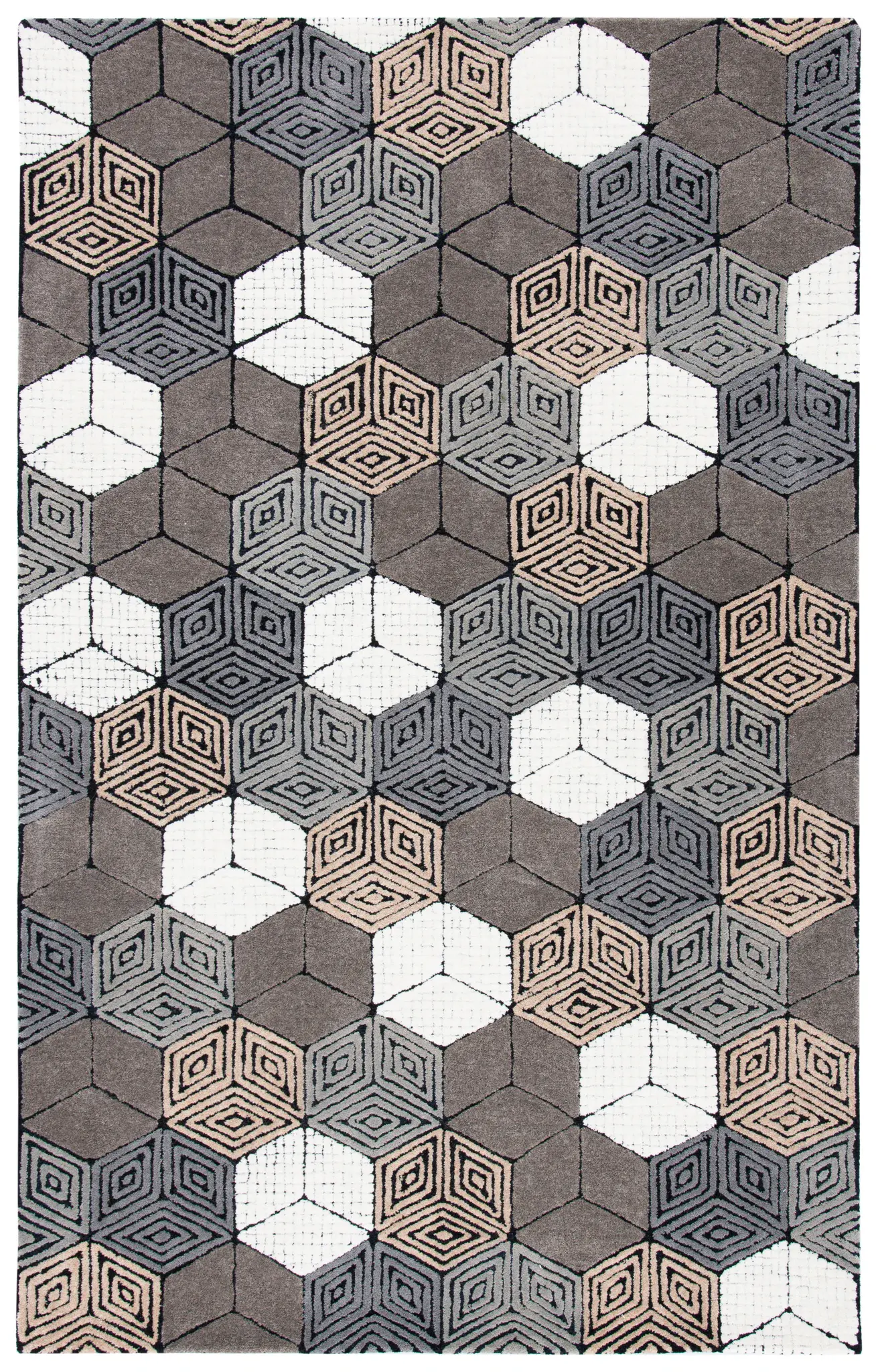 Fifth Avenue Cubes Hand-Tufted Wool Rug