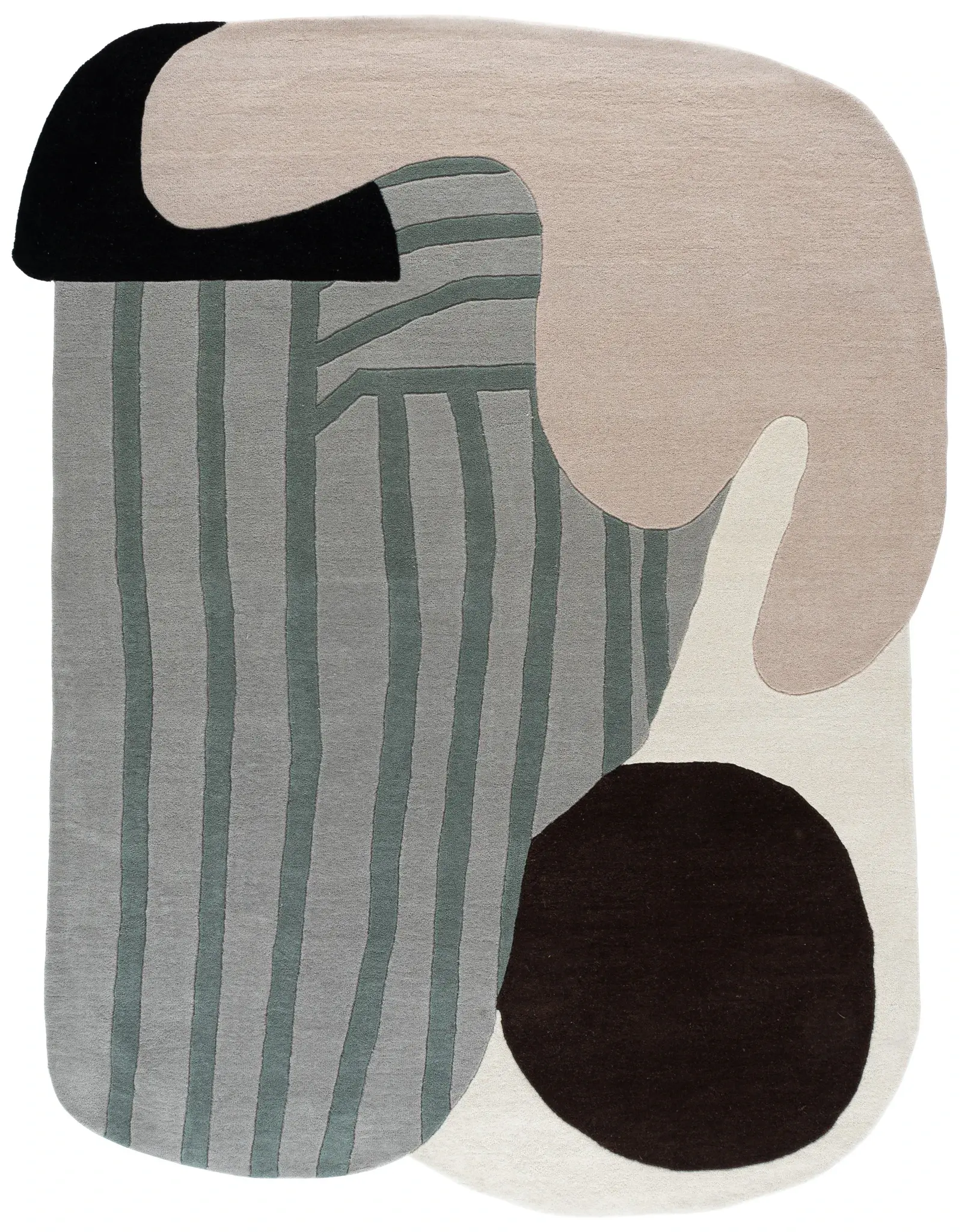 Fifth Avenue Abstract Shaped Hand-Tufted Rug