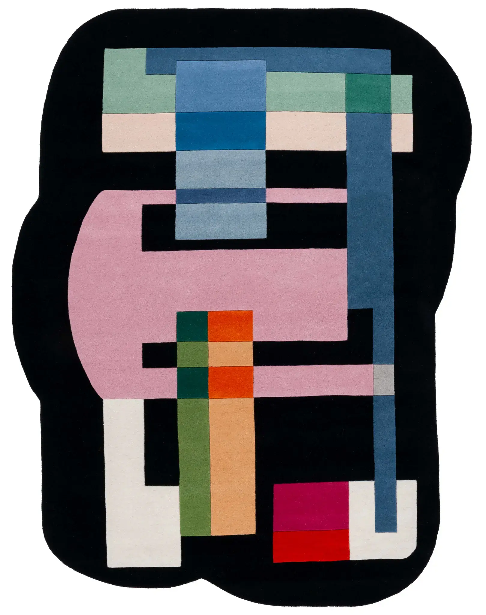 Fifth Avenue Geometric Collage Hand-Tufted Wool Rug