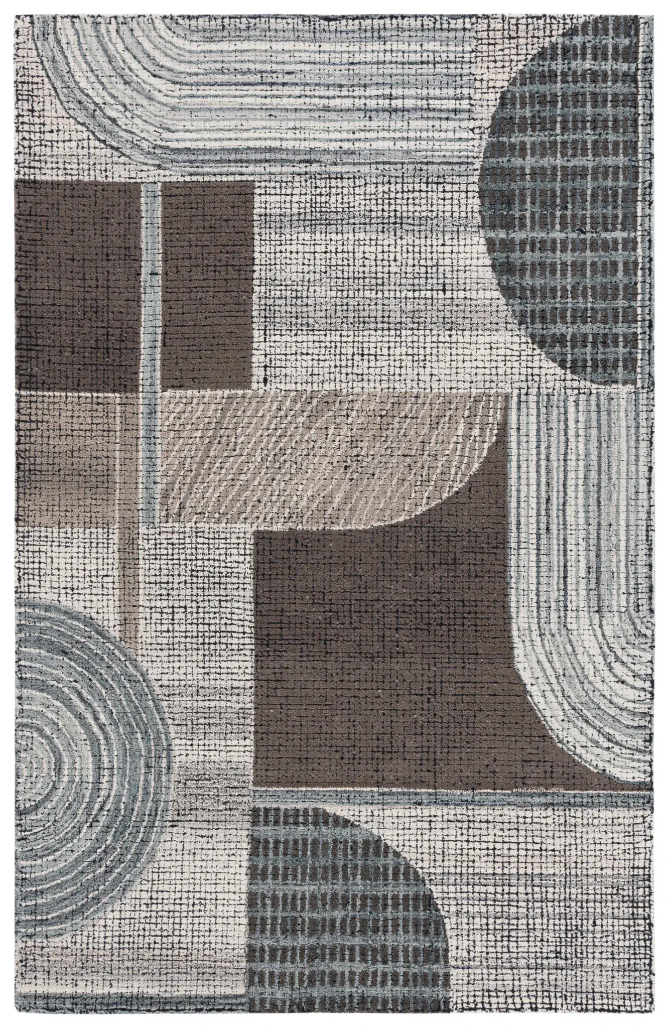 Fifth Avenue Geometric Grid Hand-Tufted Wool Rug