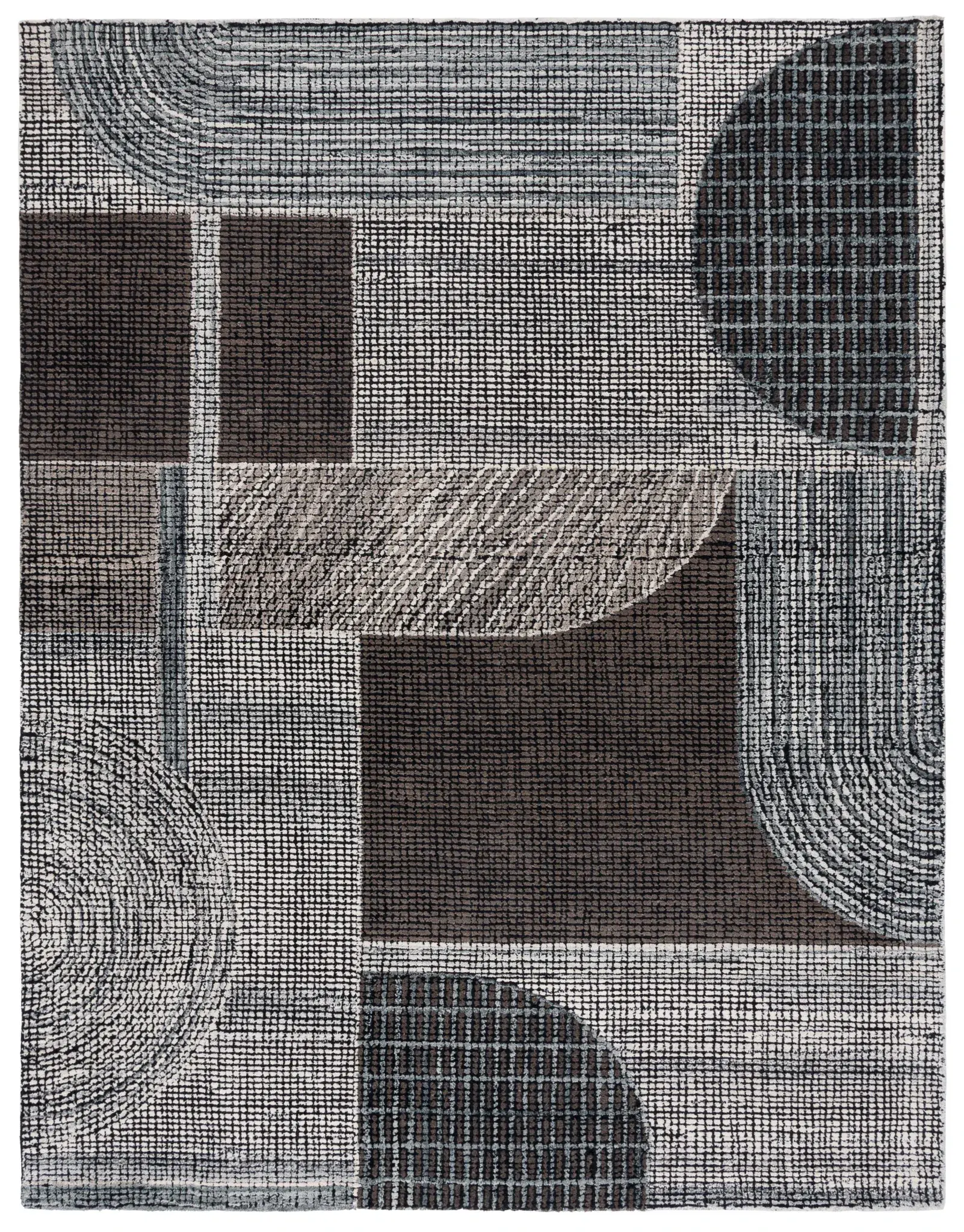 Fifth Avenue Geometric Grid Hand-Tufted Wool Rug