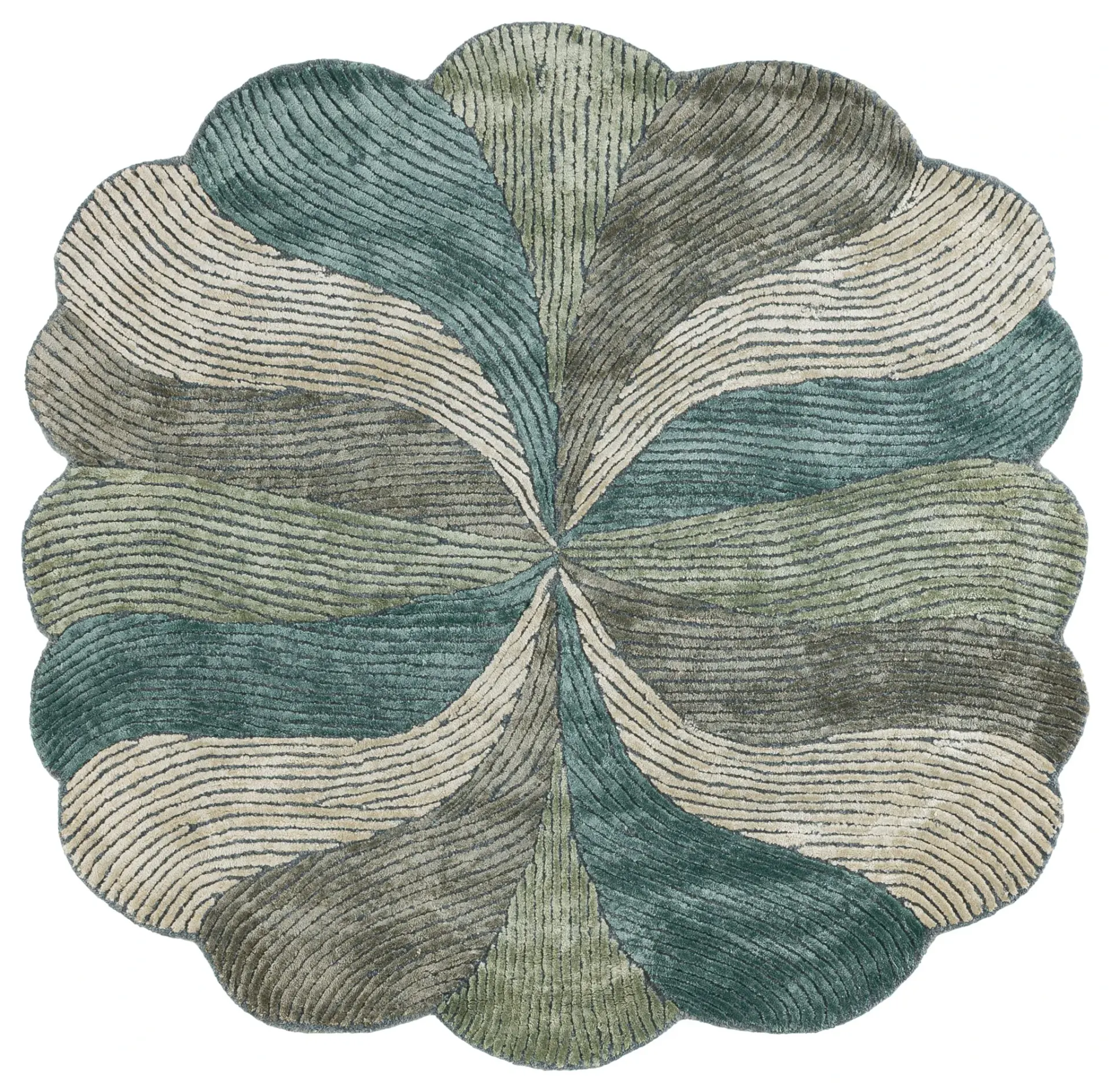 Fifth Avenue Scalloped Petal Hand-Tufted Rug