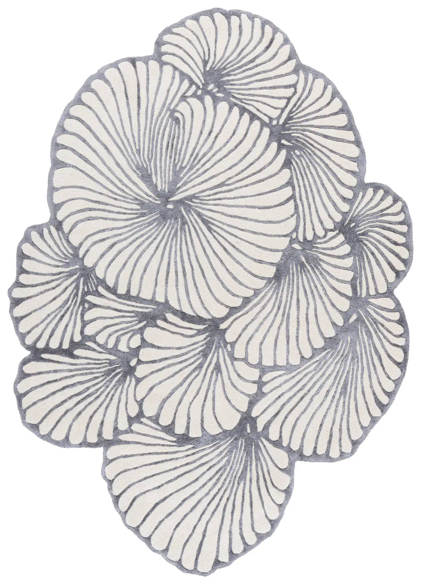 Fifth Avenue Botanical Shaped Hand-Tufted Rug