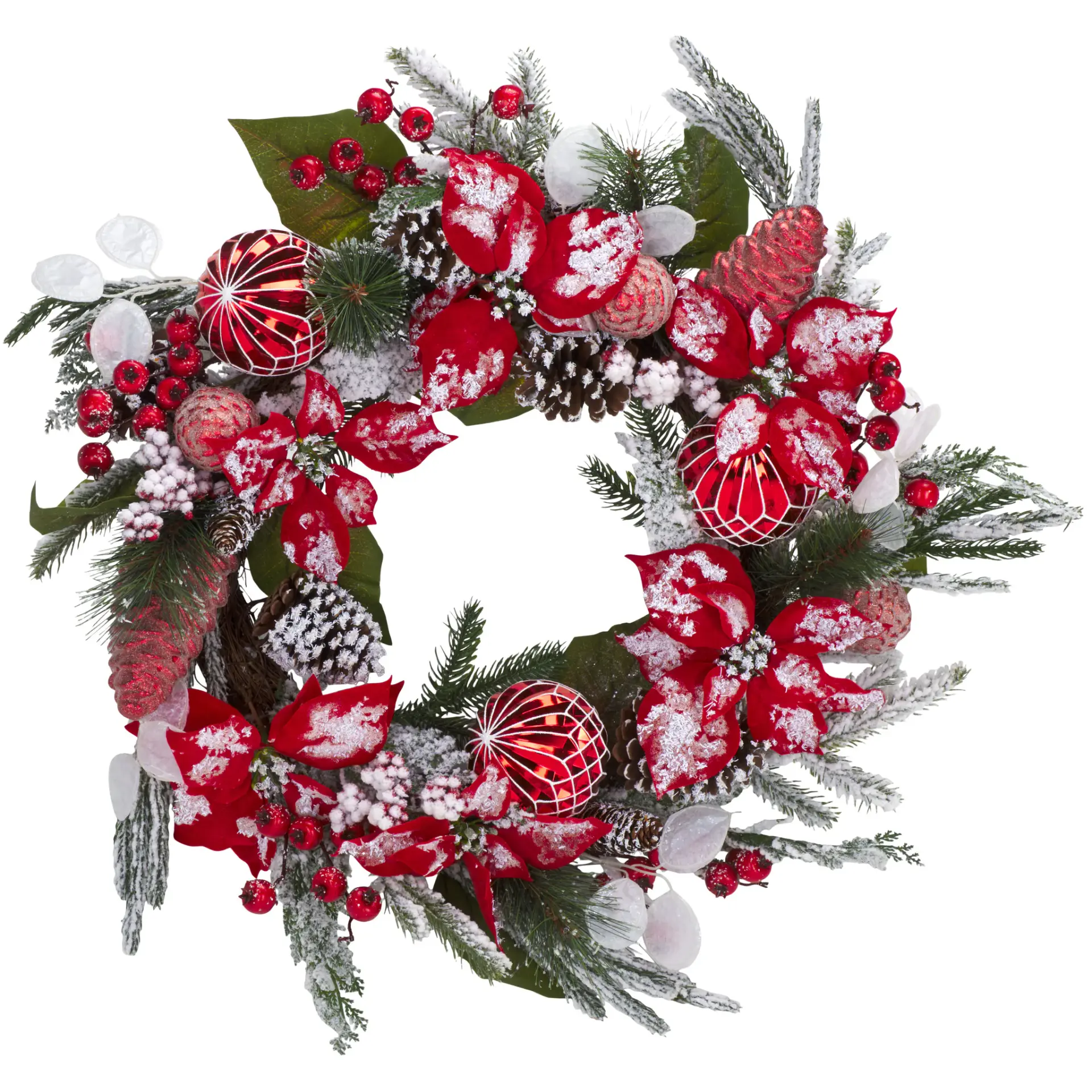 Faux 28" Snowy Wreath