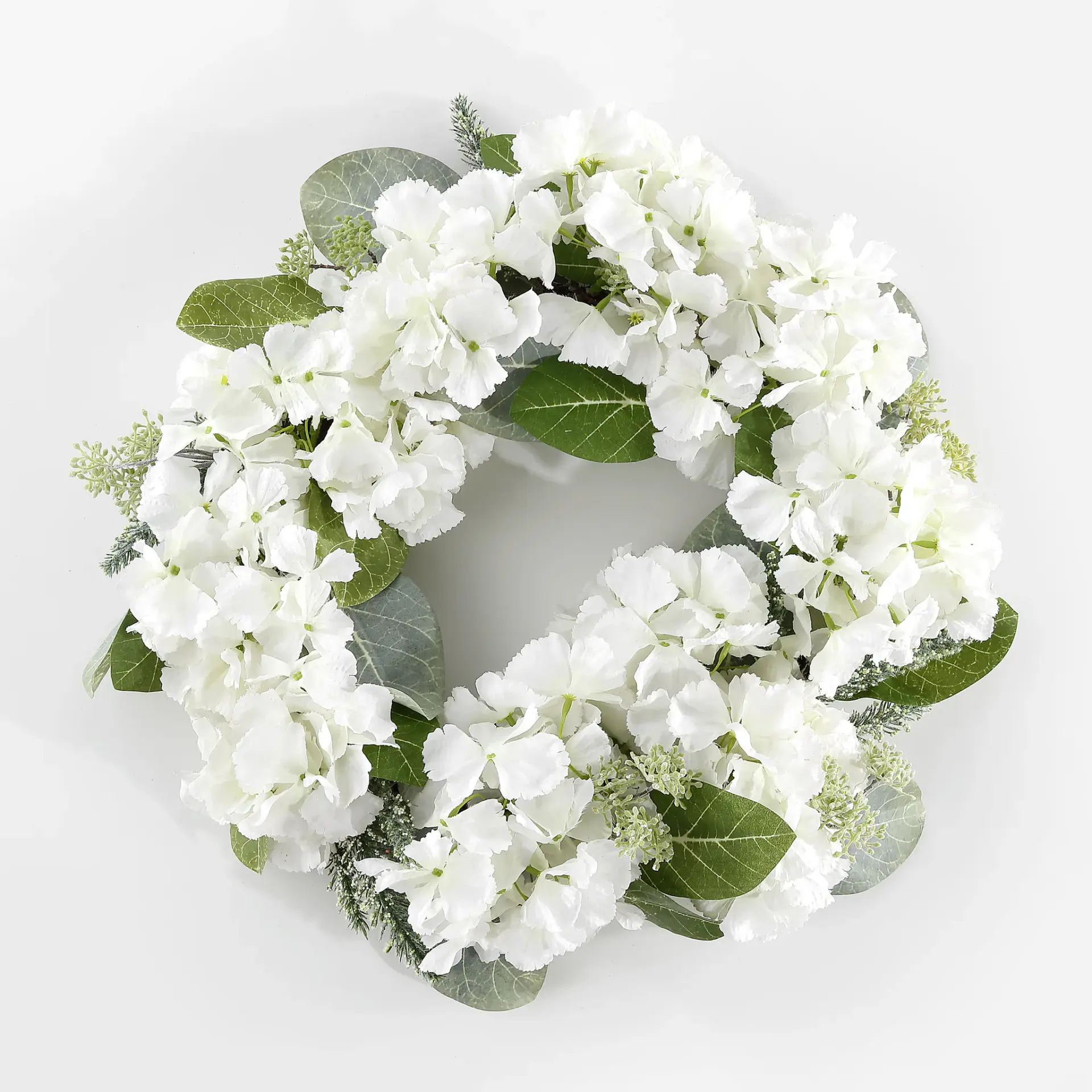 Faux 22" Hydrangea & Magnolia Wreath
