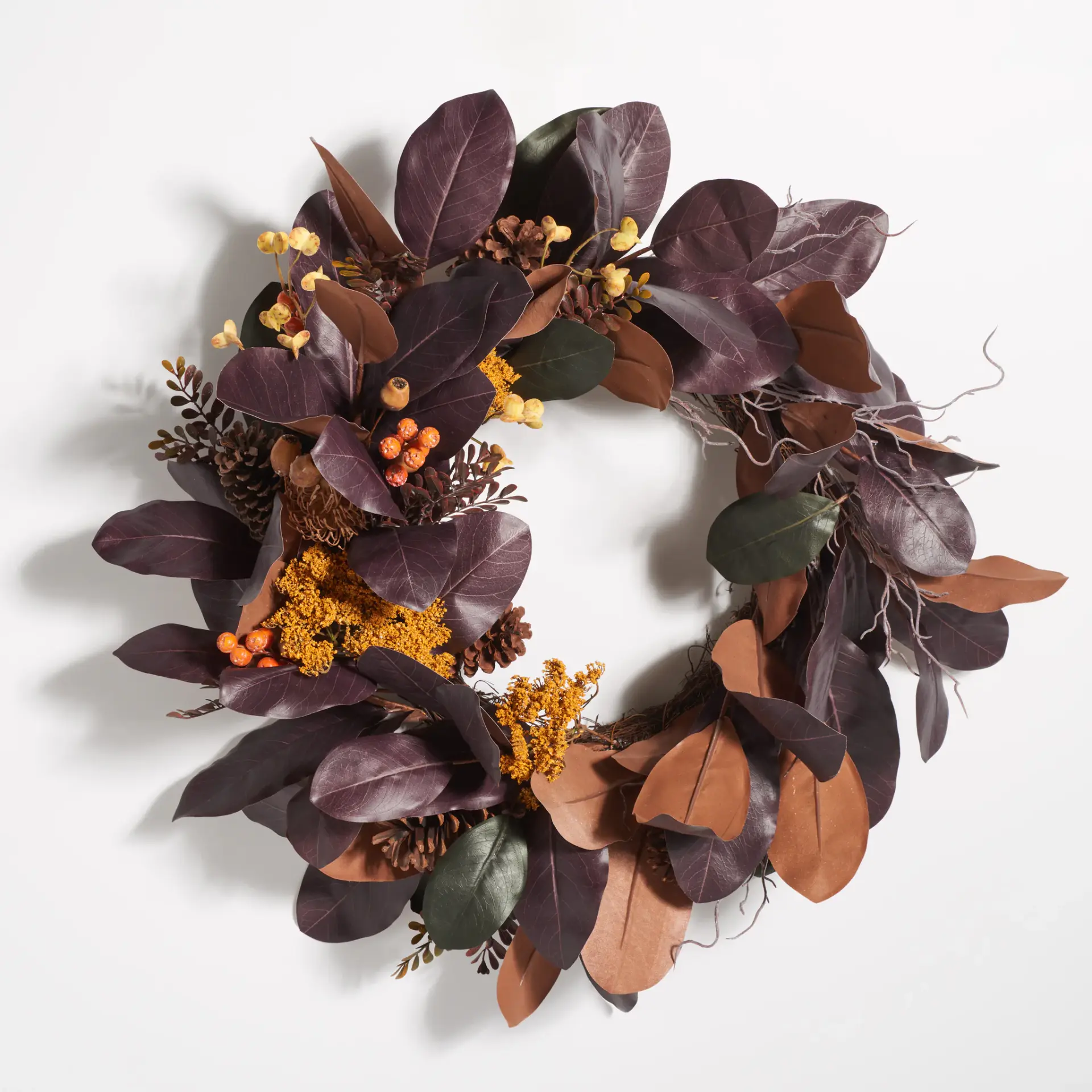 Faux 30" Magnolia Leaf Wreath