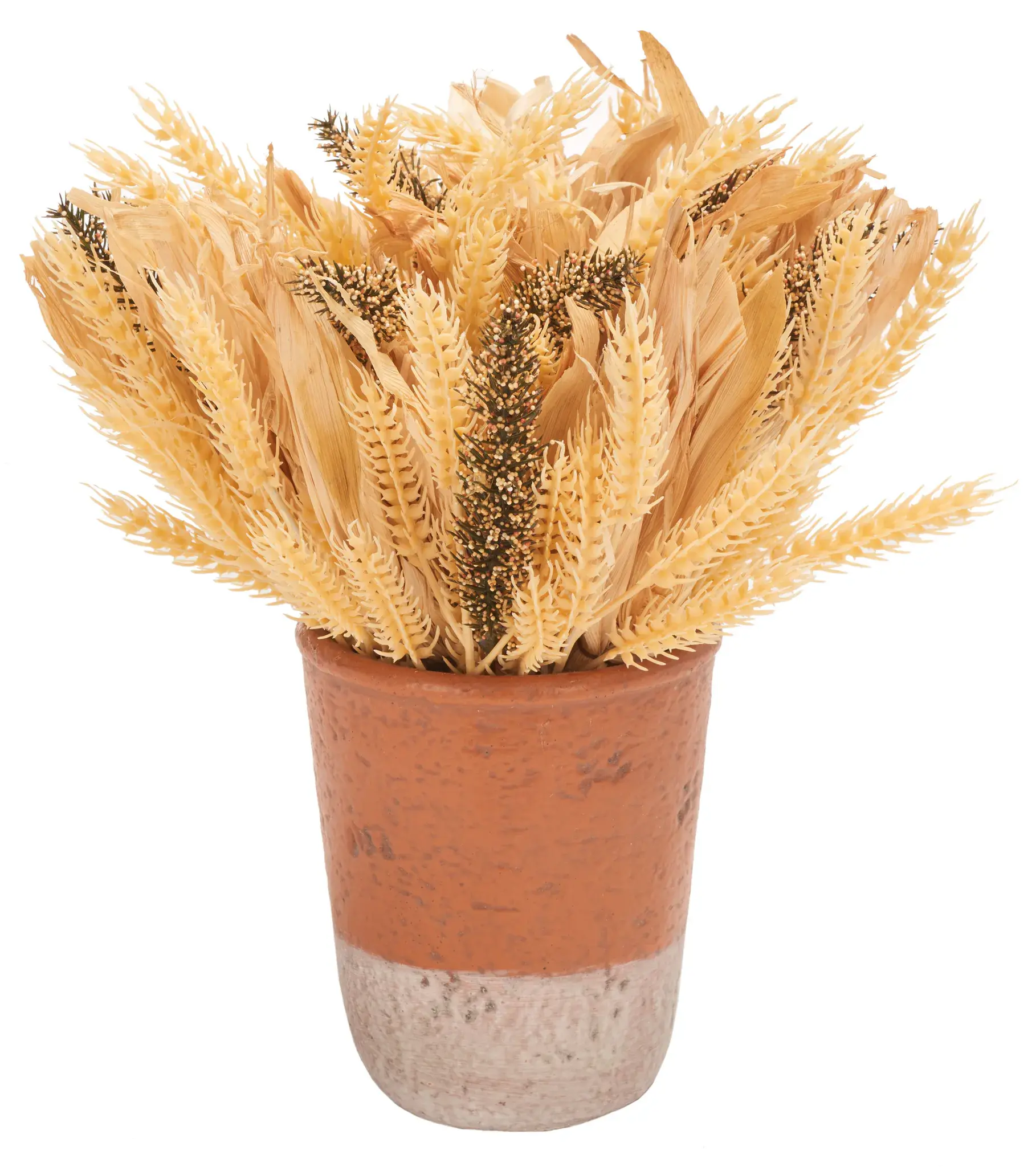 Faux 14" Wheat Ear Potted Arg.