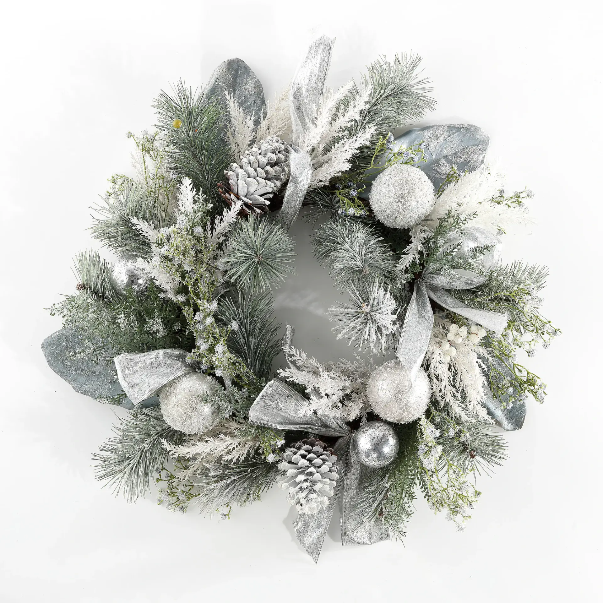 Faux 26" Frosted Pine Wreath