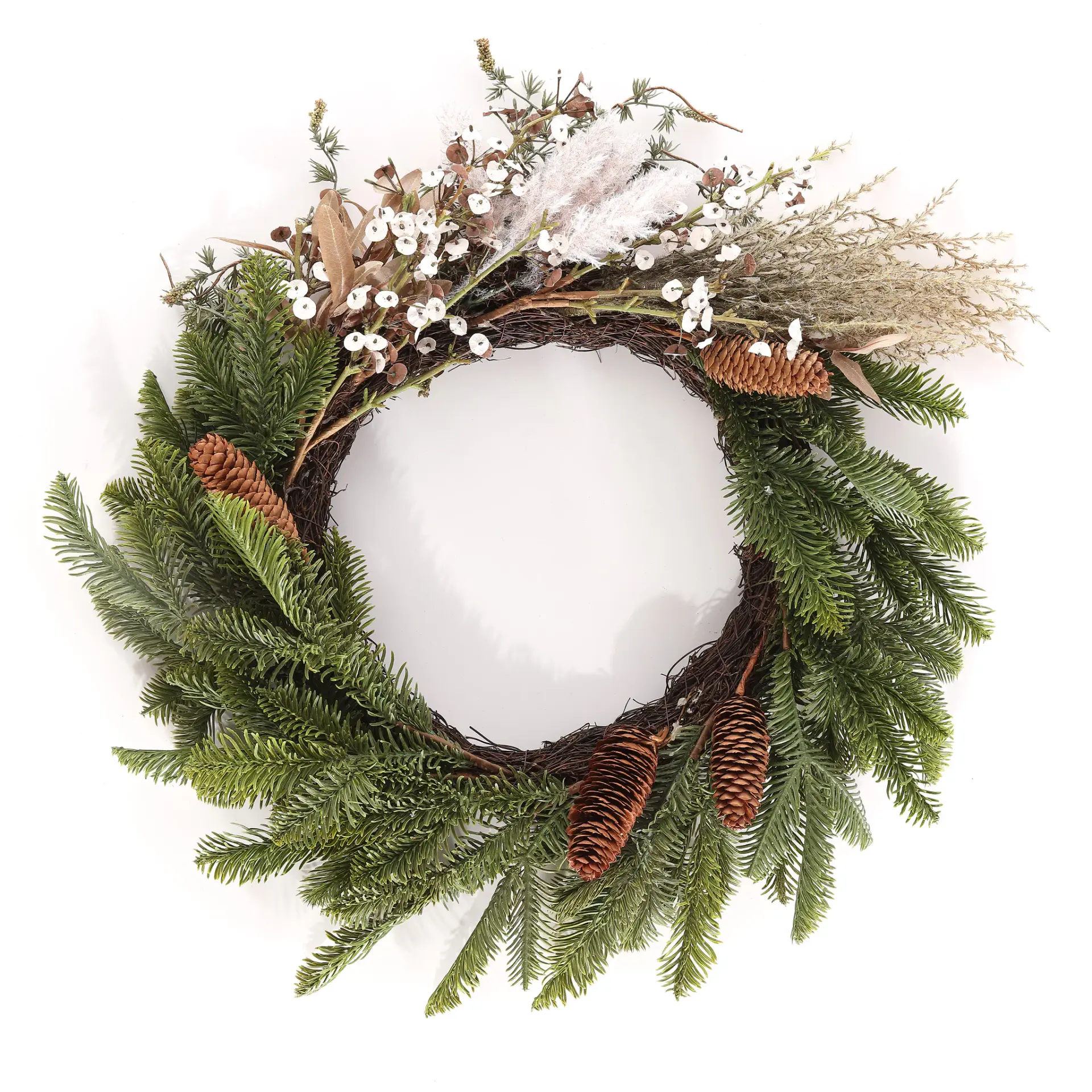 Faux 21" Pine & Olive Leaf Wreath