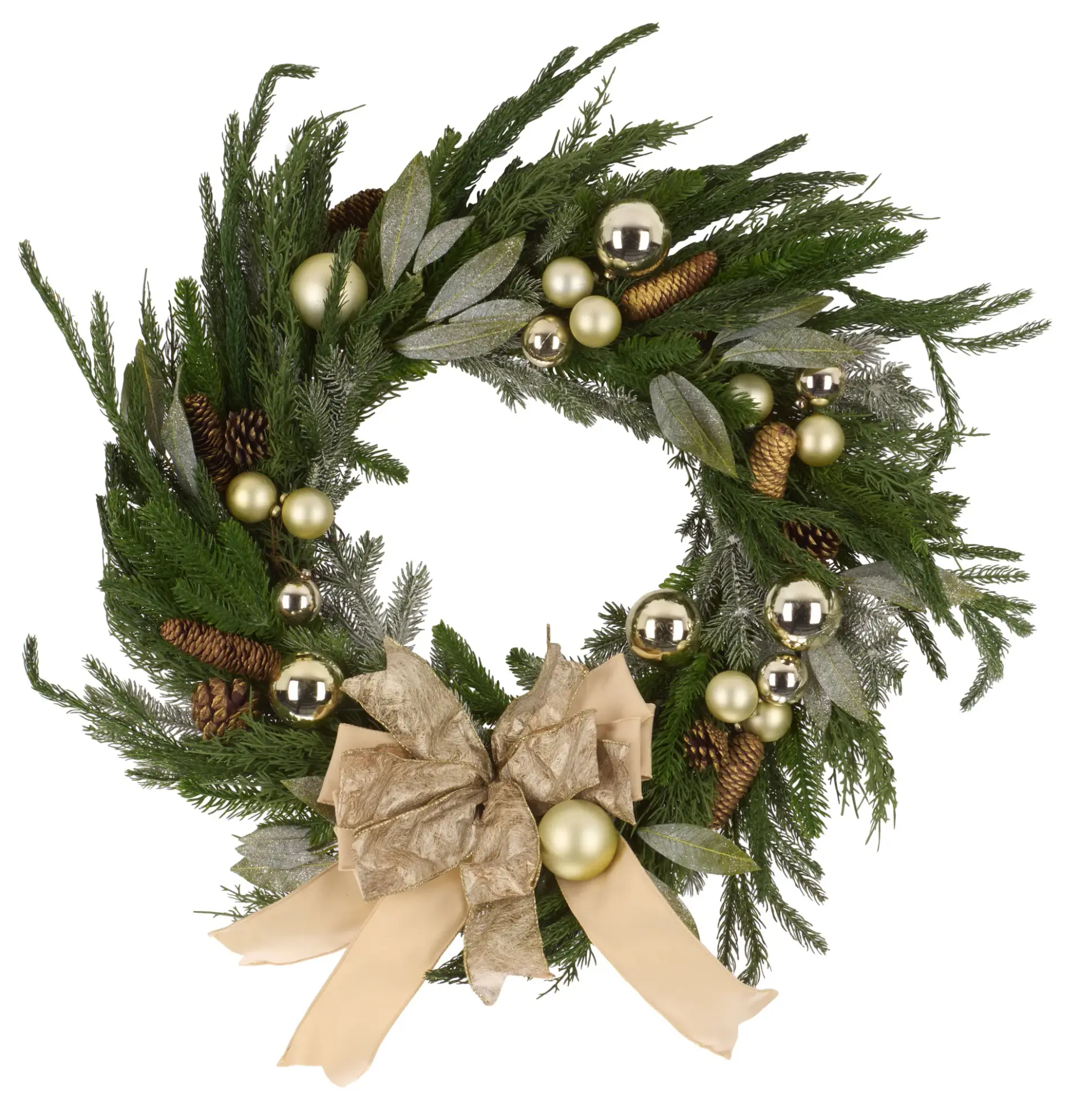 Luxe 28"Ornament &Acorn Wreath