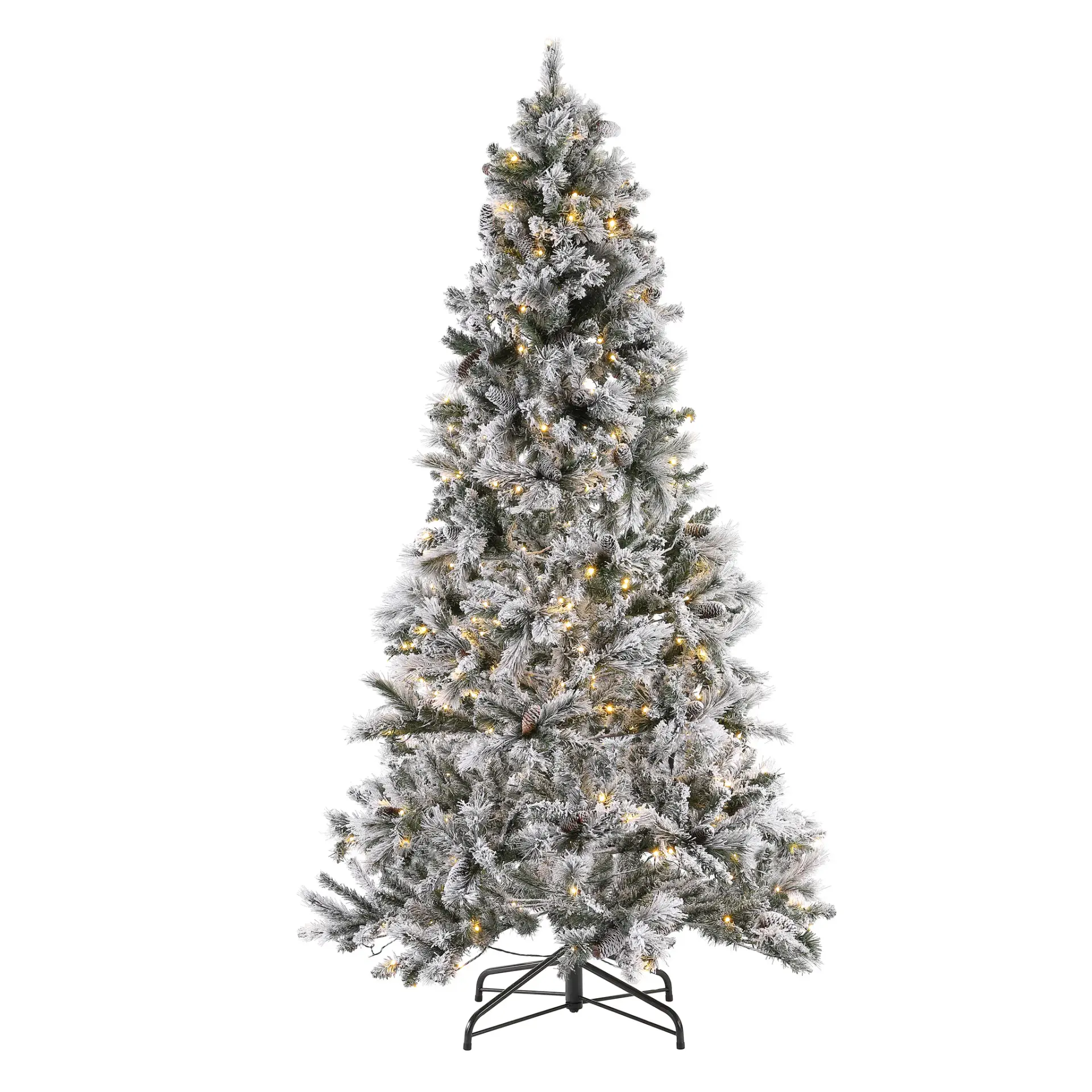 7.5-Foot Flocked Pre-Lit Artificial Christmas Tree