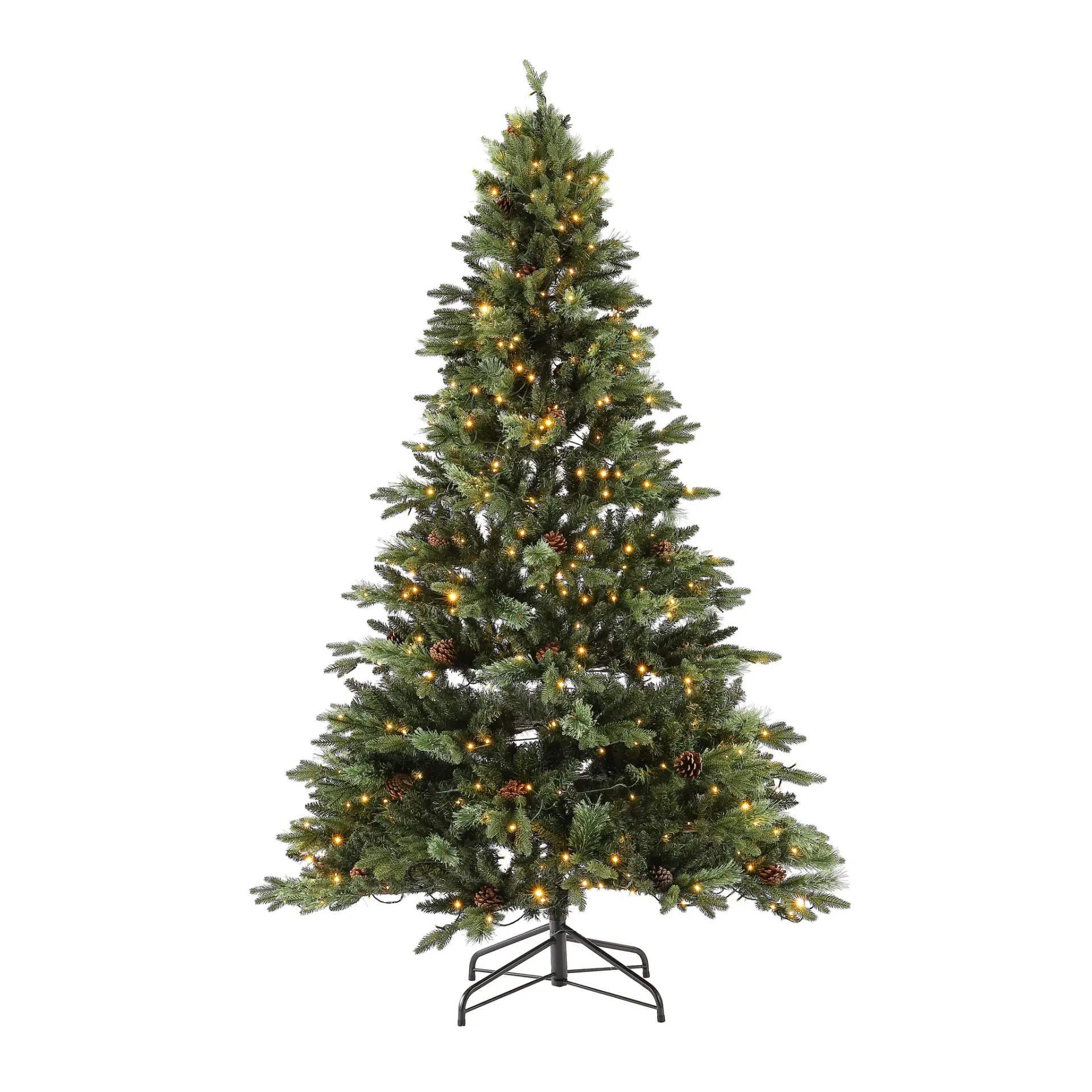 7.5-Foot Pinecone Pre-Lit Artificial Christmas Tree