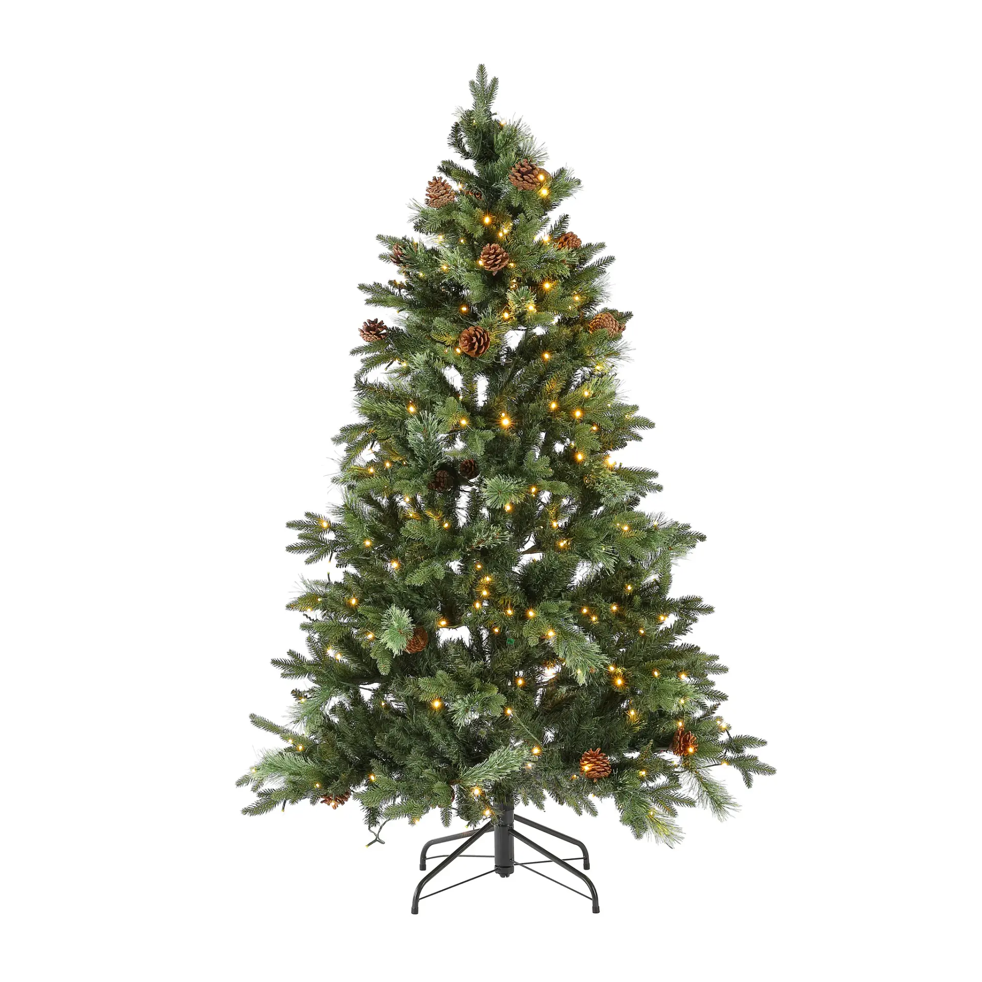 5.5-Foot Pinecone Pre-Lit Artificial Christmas Tree