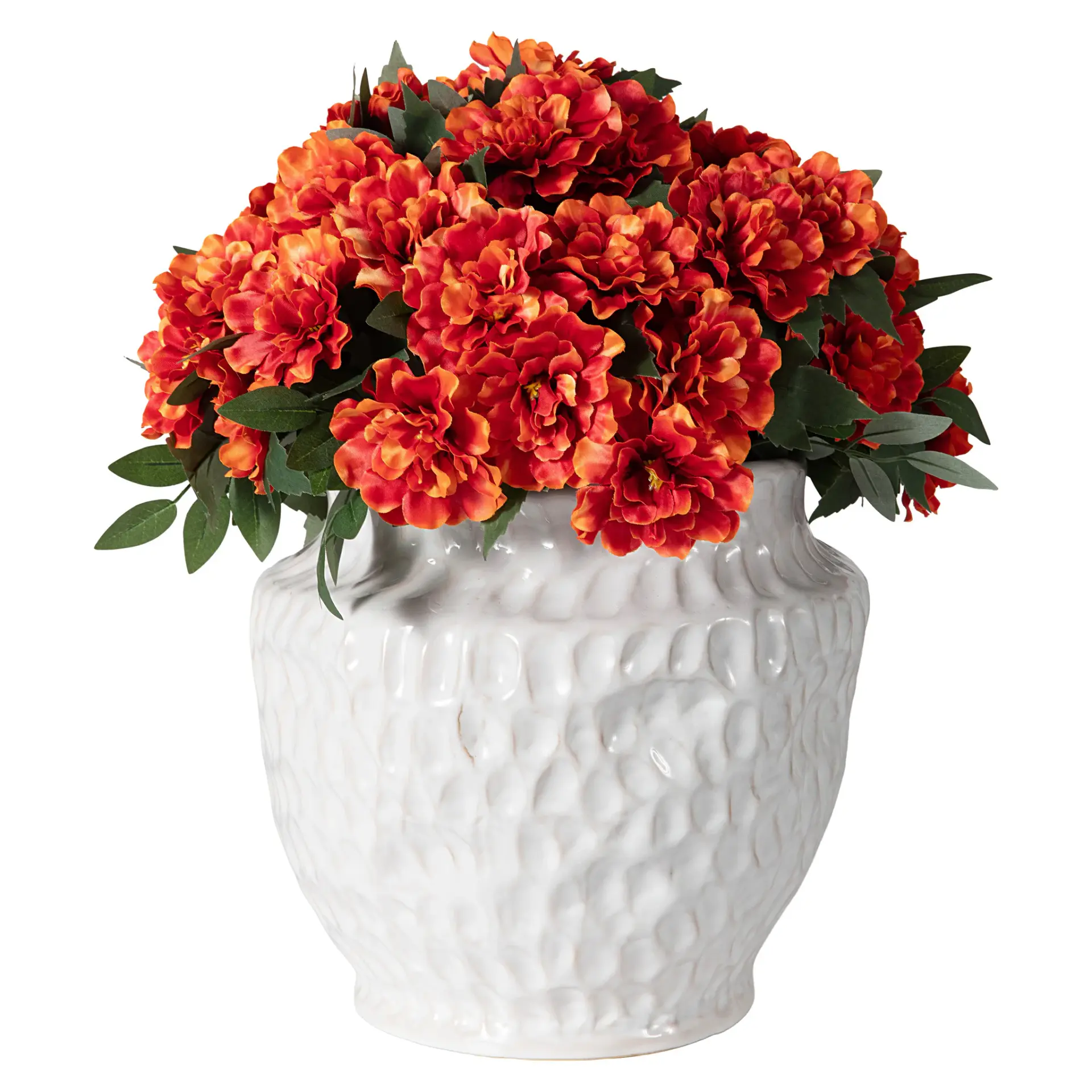 Faux 18" Marigold Potted Arrangement