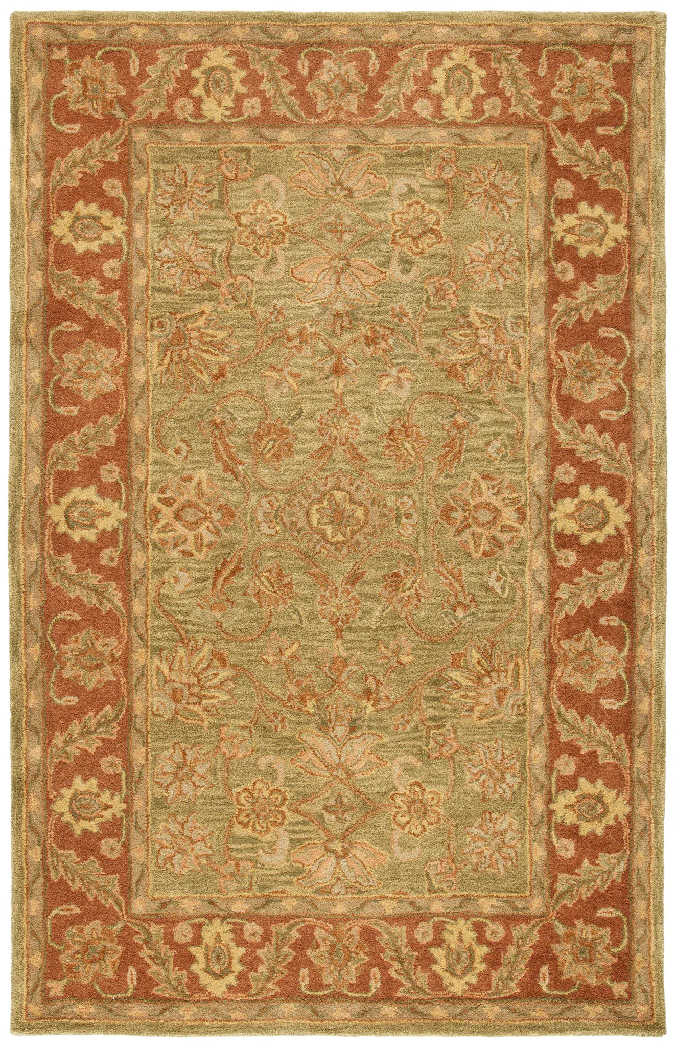 Golden Jaipur Traditional Allover Hand-Tufted Wool Rug