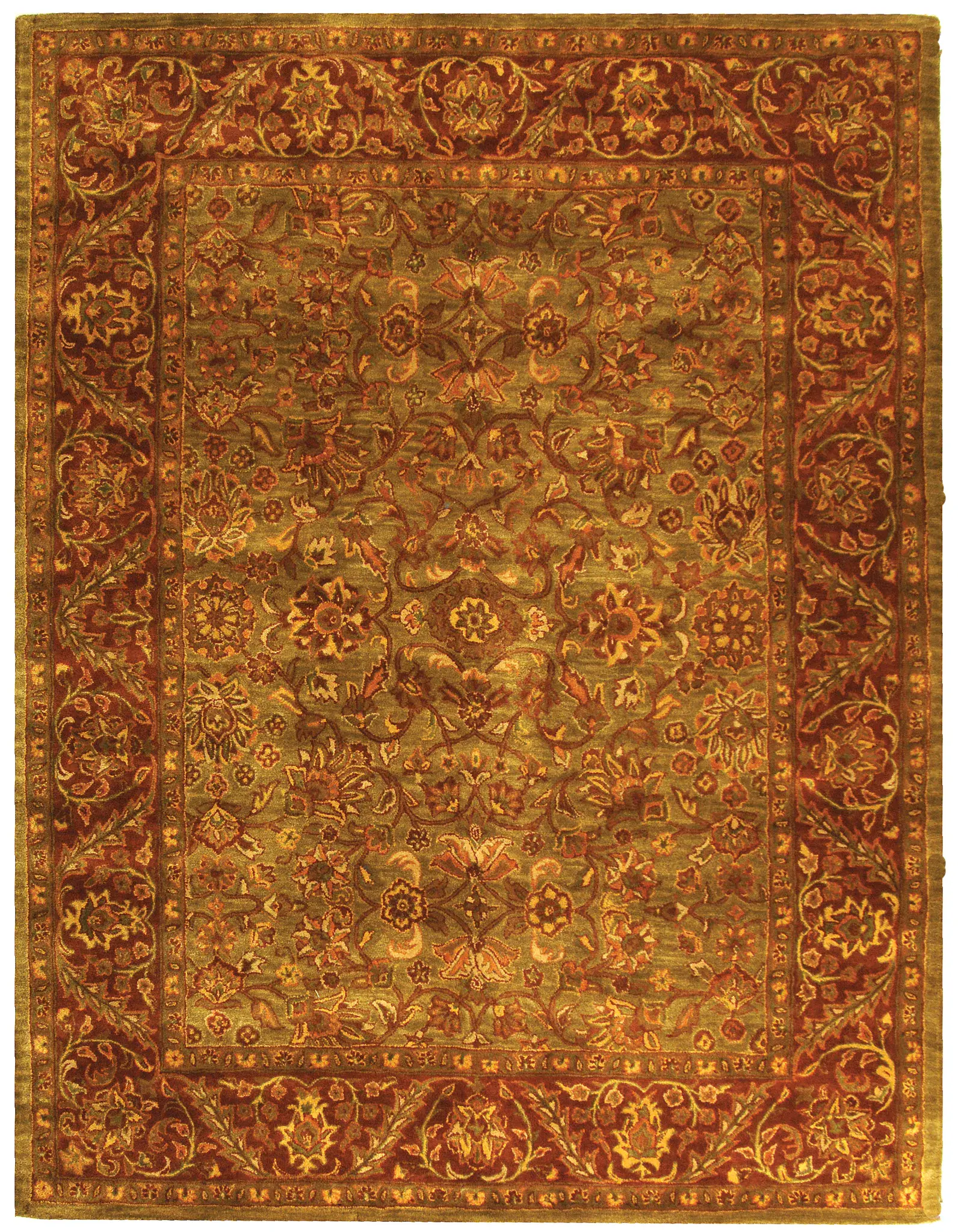 Golden Jaipur Traditional Allover Hand-Tufted Wool Rug