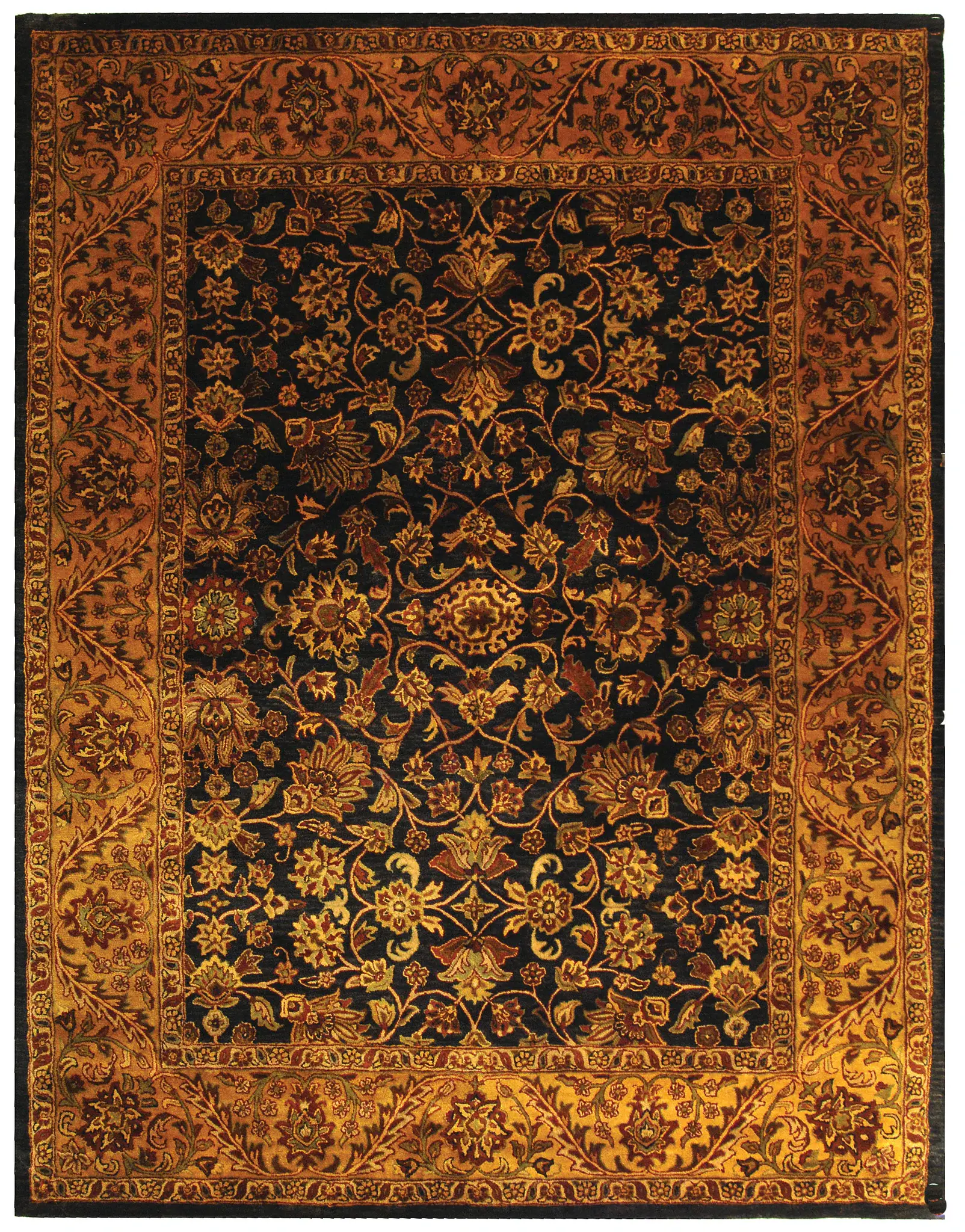 Golden Jaipur Traditional Allover Hand-Tufted Wool Rug