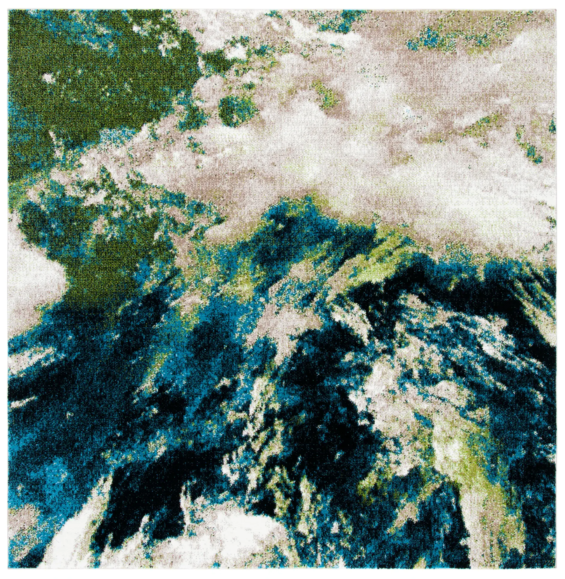Glacier Abstract Watercolor Rug