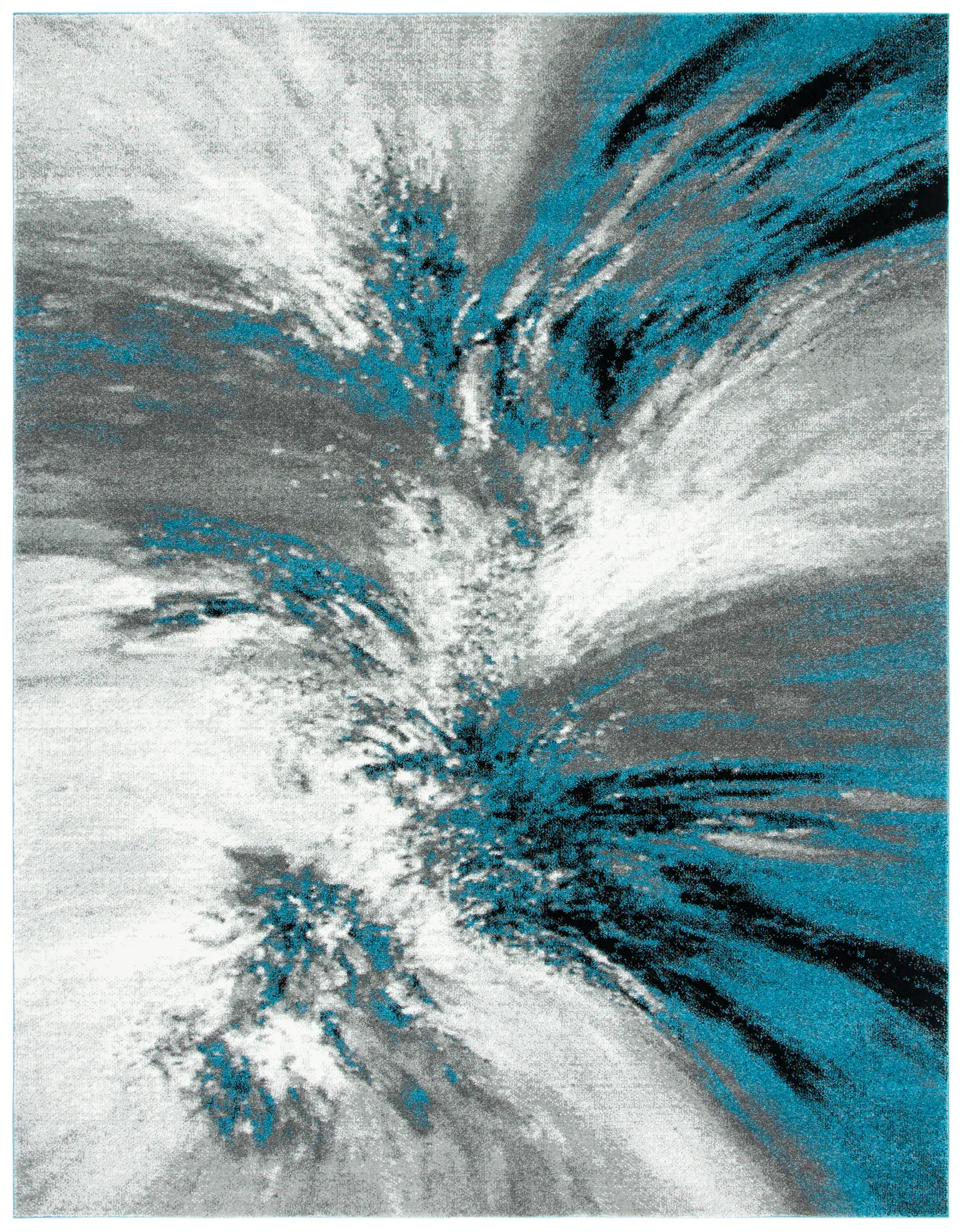 Glacier Painterly Burst Rug