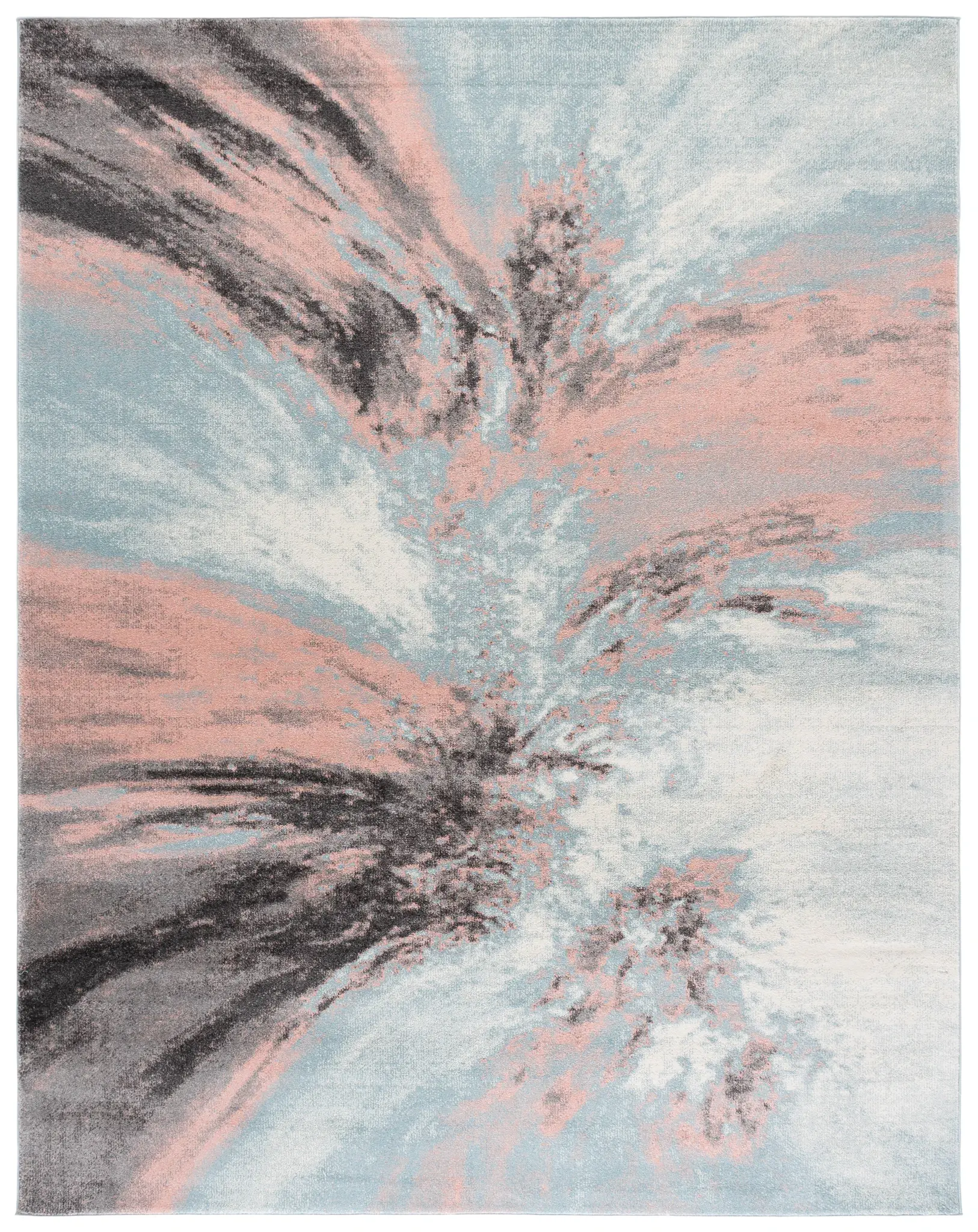 Glacier Painterly Burst Rug