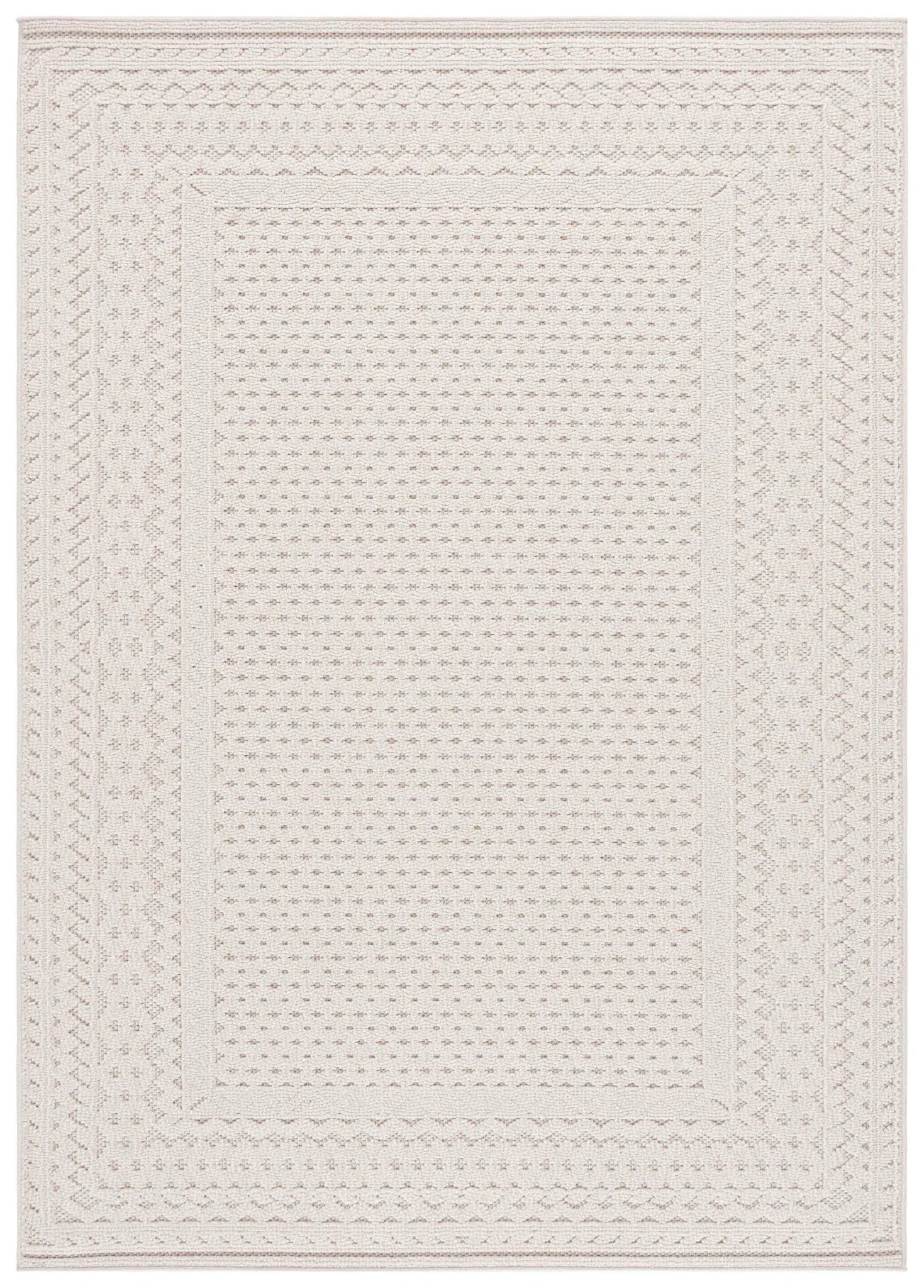 Global Scandinavian Textured Border Outdoor Rug