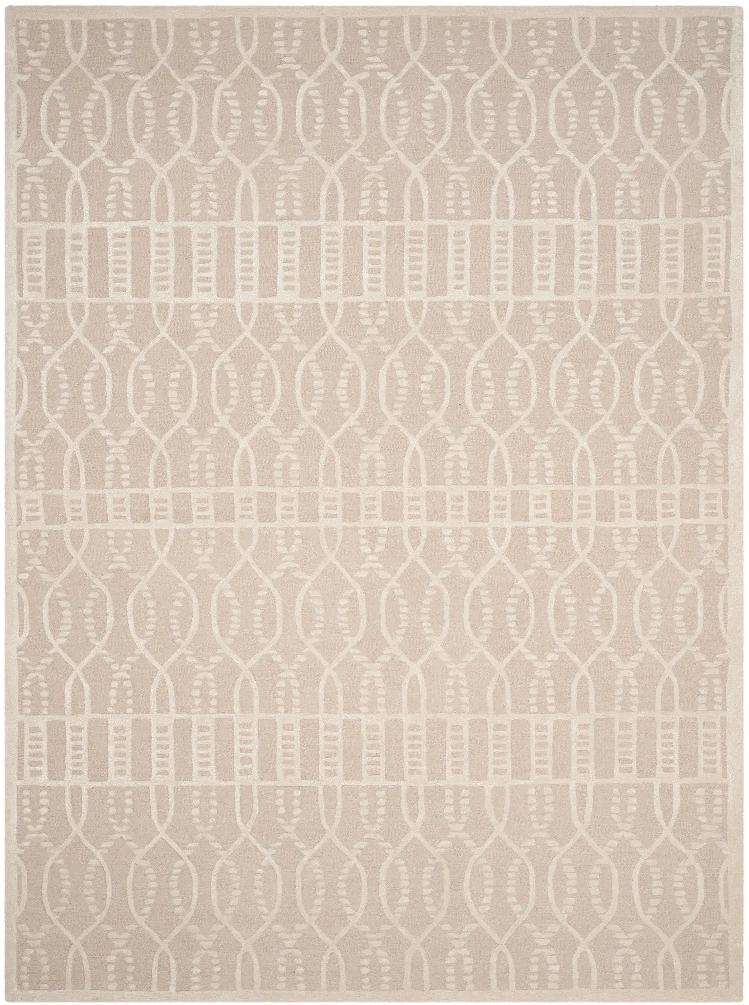 Glamour Lattice Banded Hand-Tufted Rug