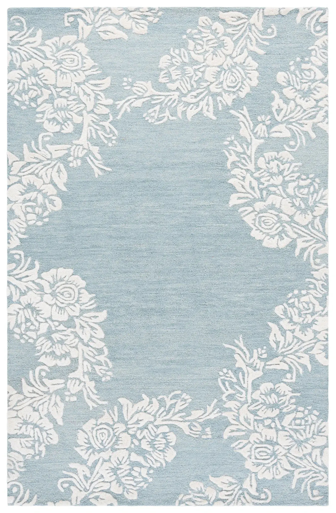 Glamour Floral Border Hand-Tufted Rug