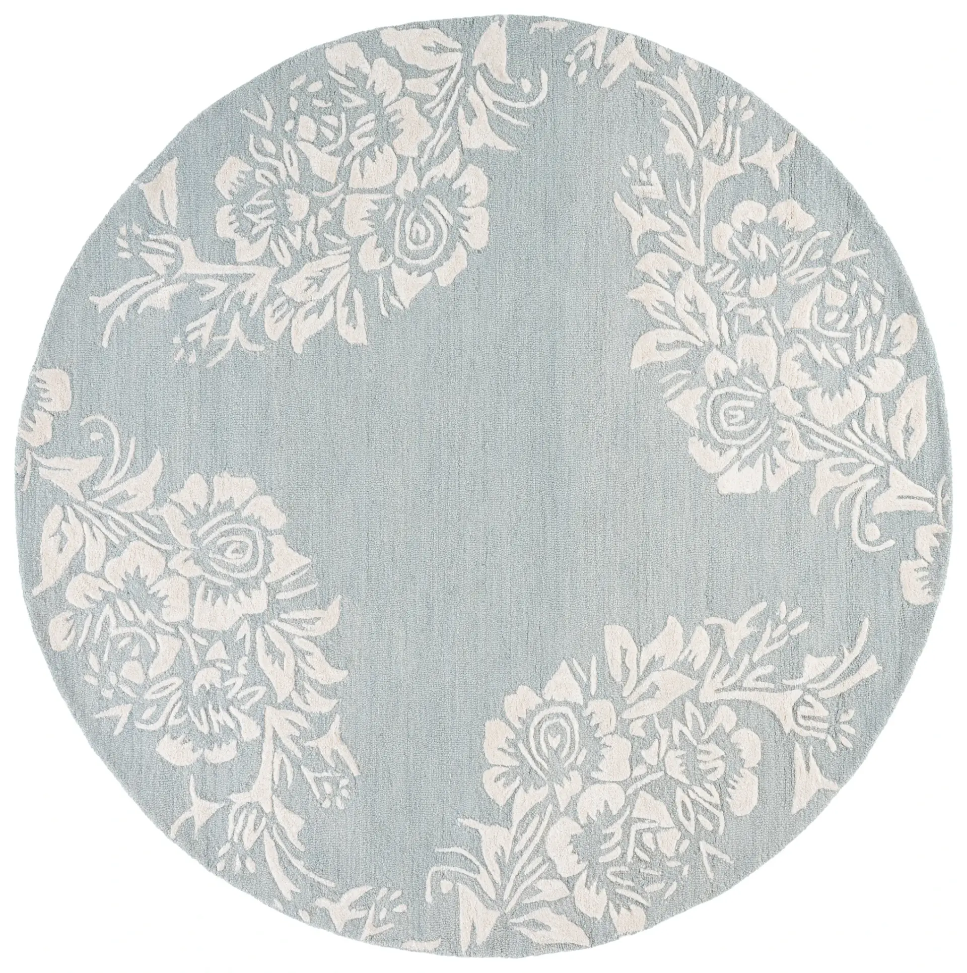 Glamour Floral Border Hand-Tufted Rug