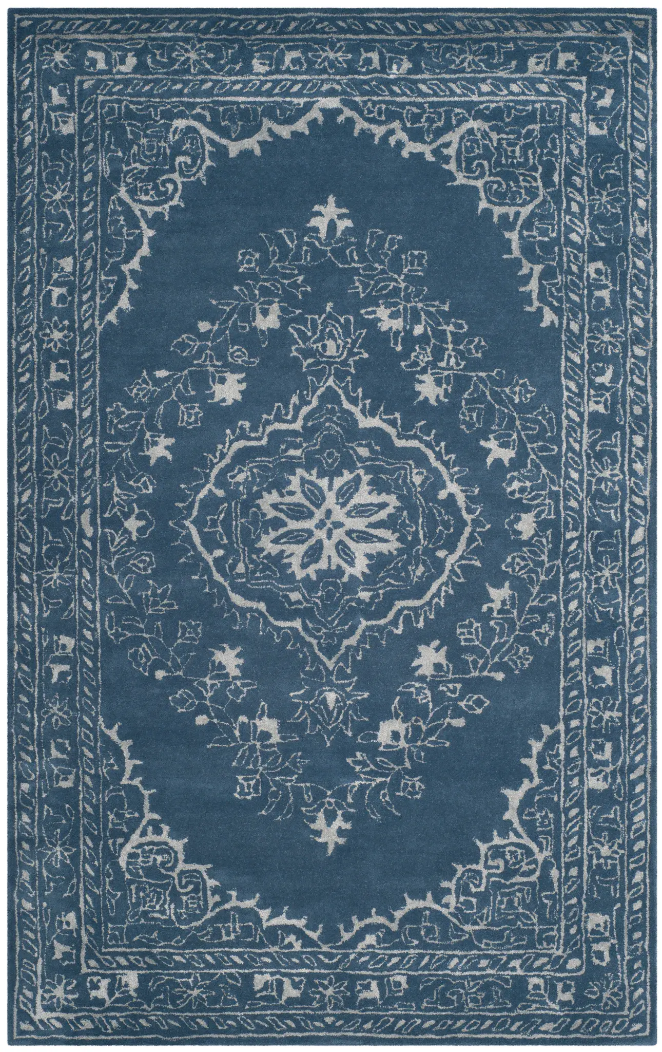 Glamour Open Field Medallion Hand-Tufted Rug