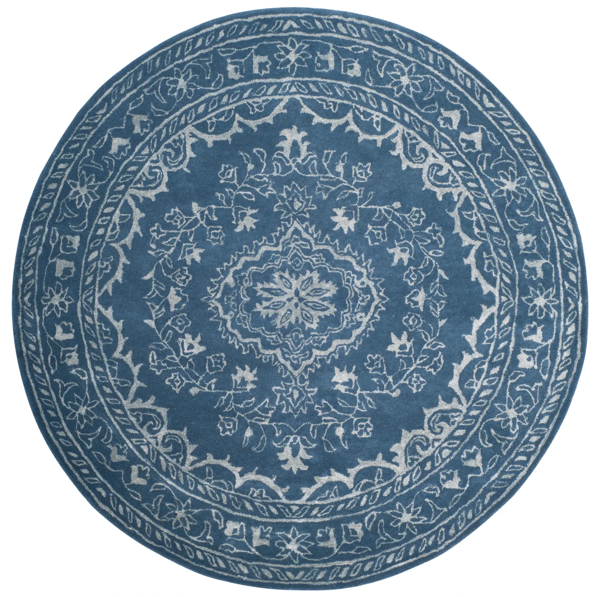 Glamour Open Field Medallion Hand-Tufted Rug