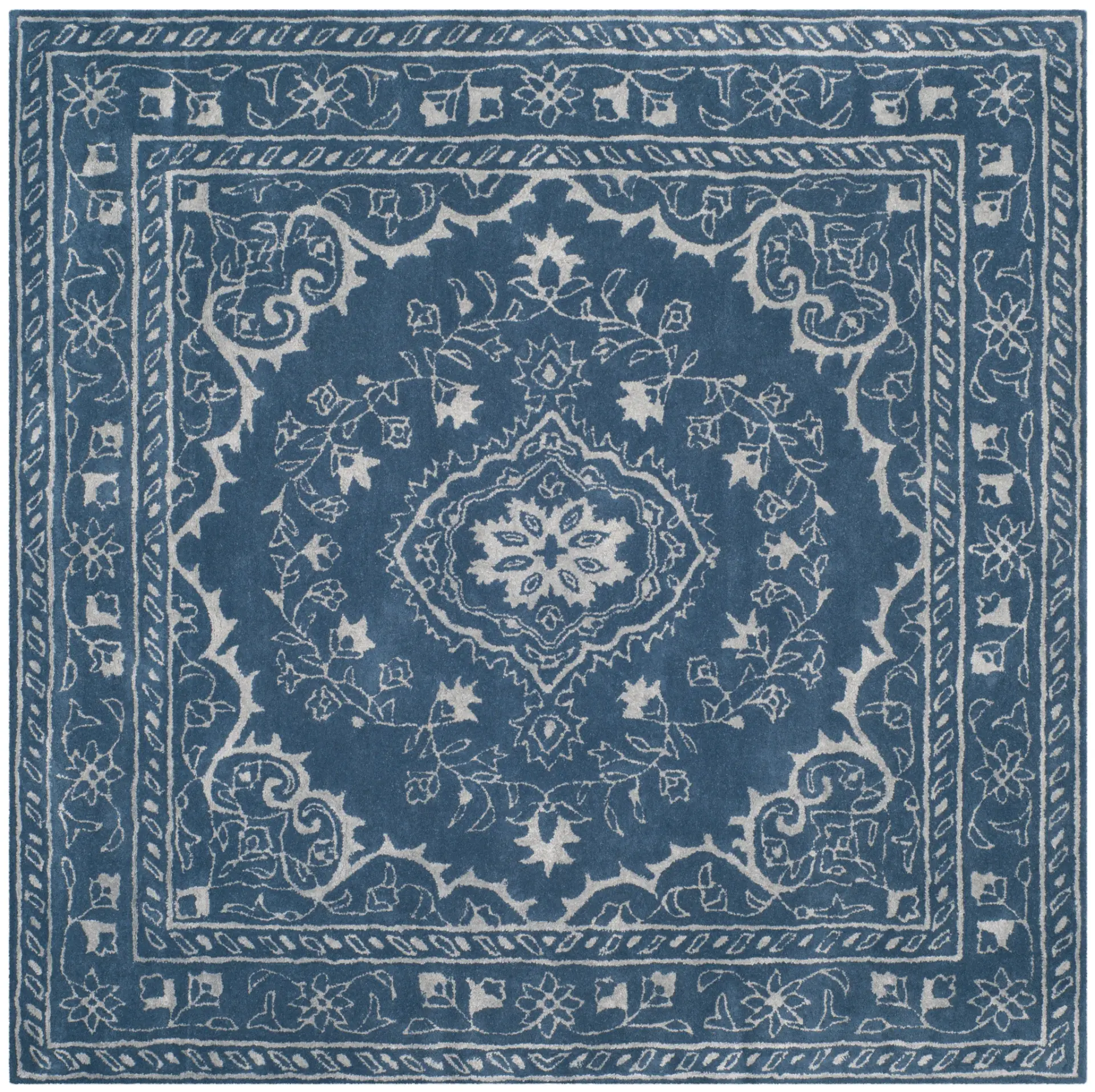 Glamour Open Field Medallion Hand-Tufted Rug