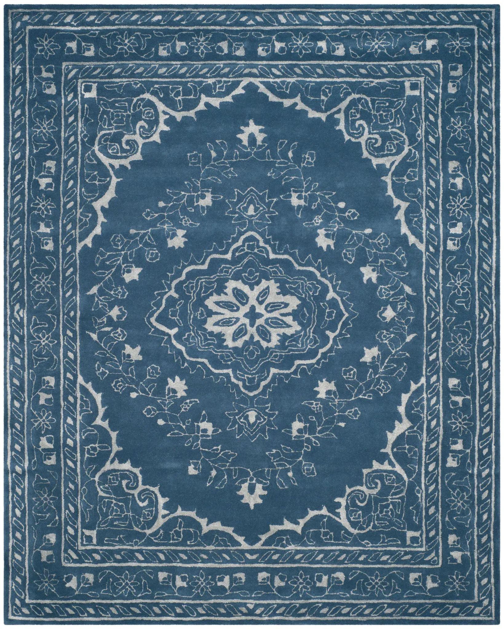 Glamour Open Field Medallion Hand-Tufted Rug