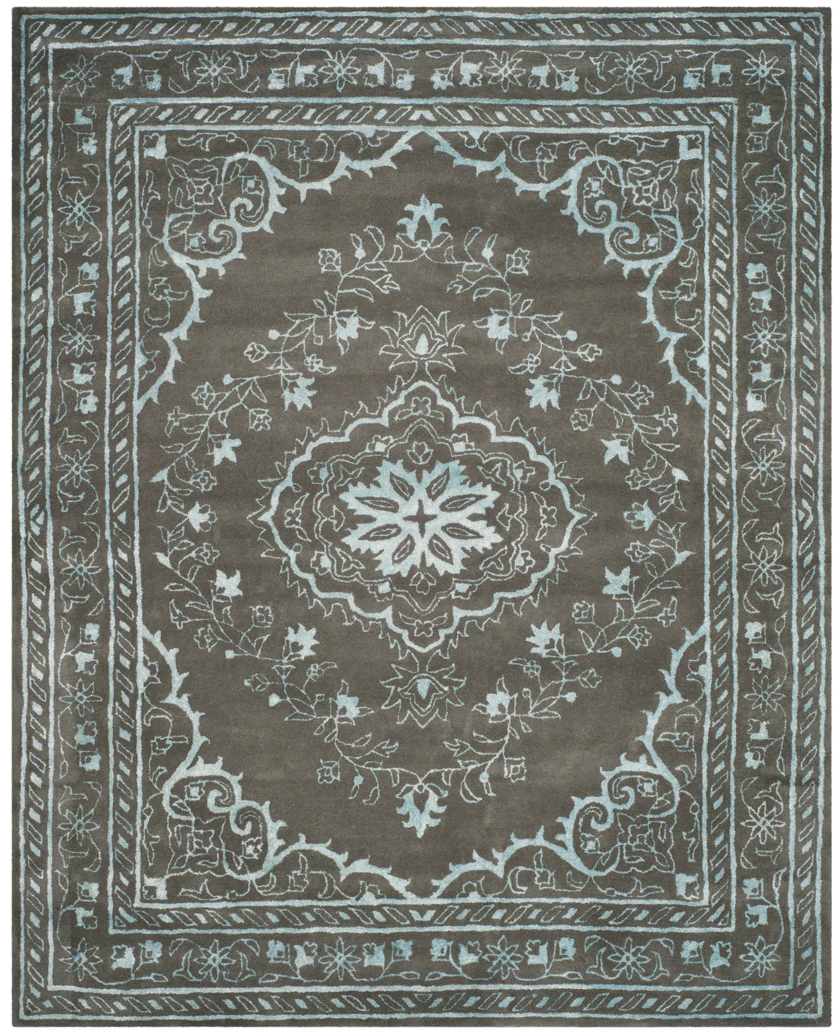 Glamour Open Field Medallion Hand-Tufted Rug
