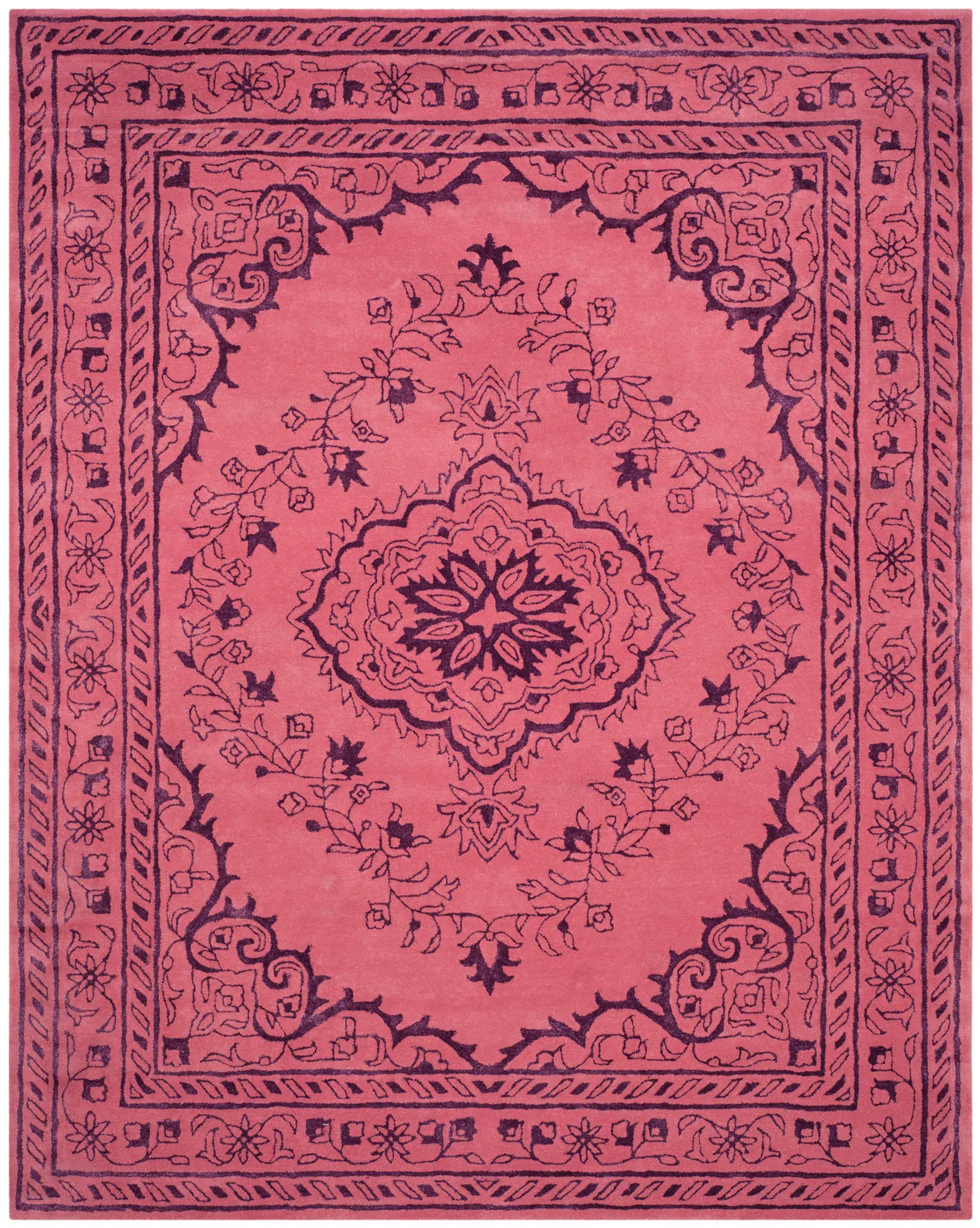 Glamour Open Field Medallion Hand-Tufted Rug