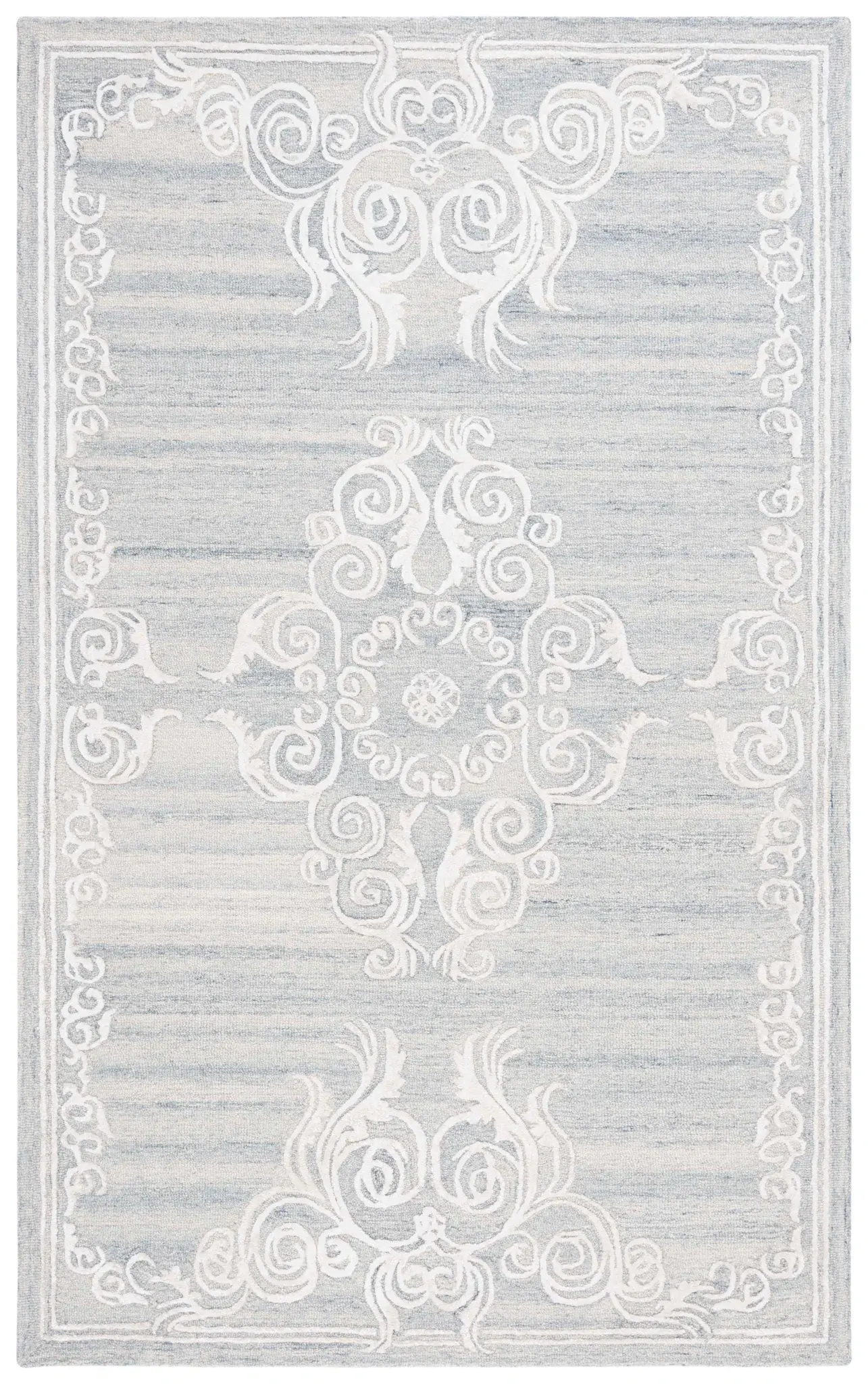 Glamour Scroll Medallion Hand-Tufted Rug