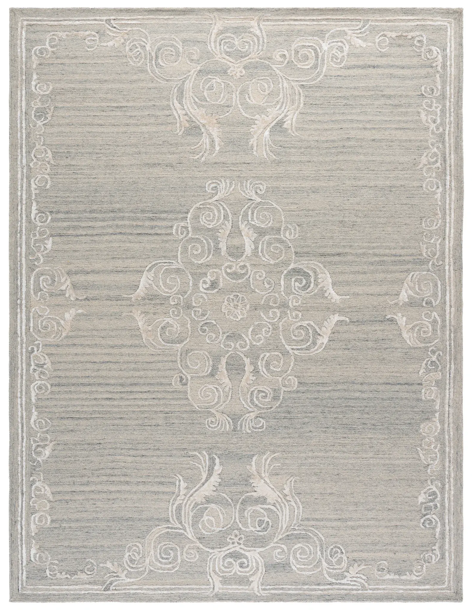 Glamour Scroll Medallion Hand-Tufted Rug