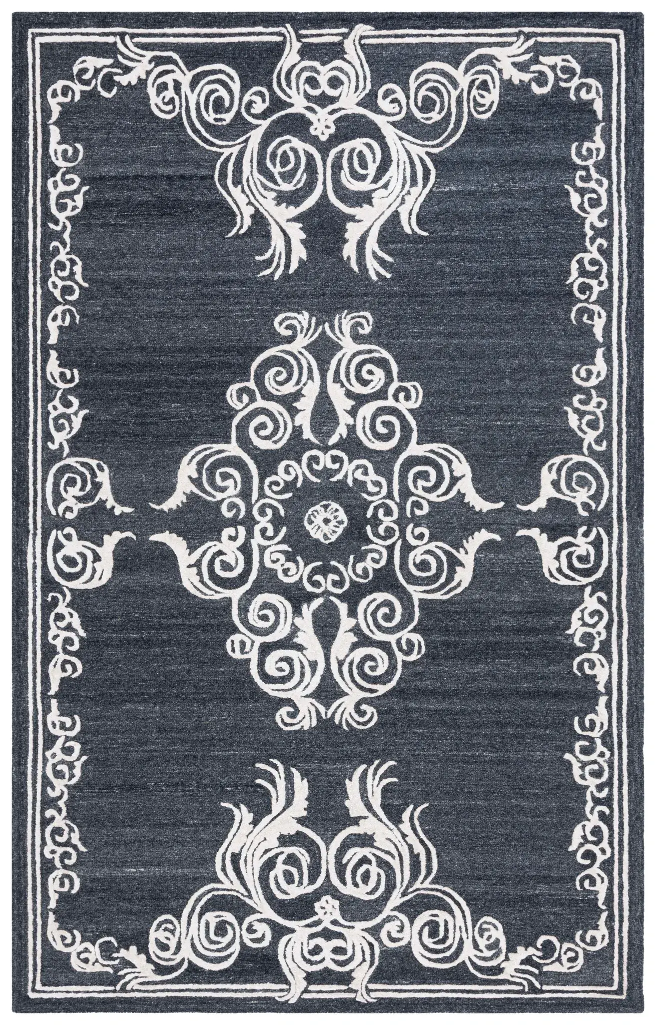 Glamour Scroll Medallion Hand-Tufted Rug