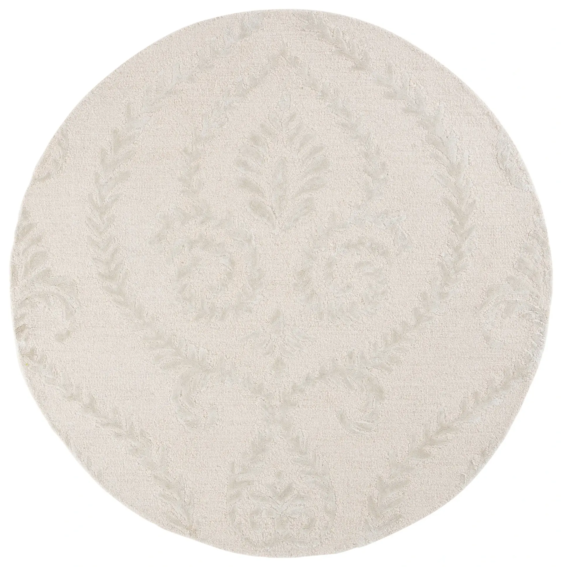 Glamour Leafy Scroll Hand-Tufted Rug