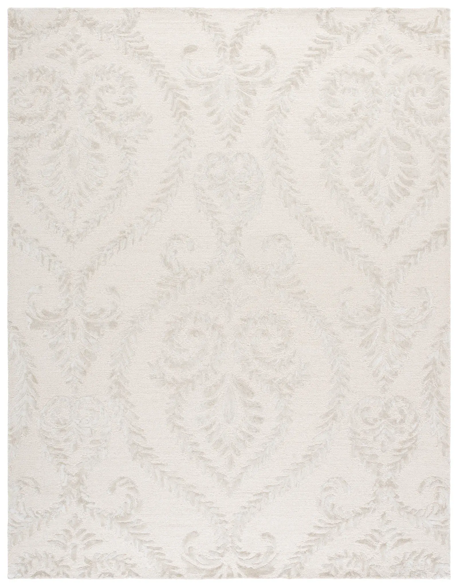 Glamour Leafy Scroll Hand-Tufted Rug