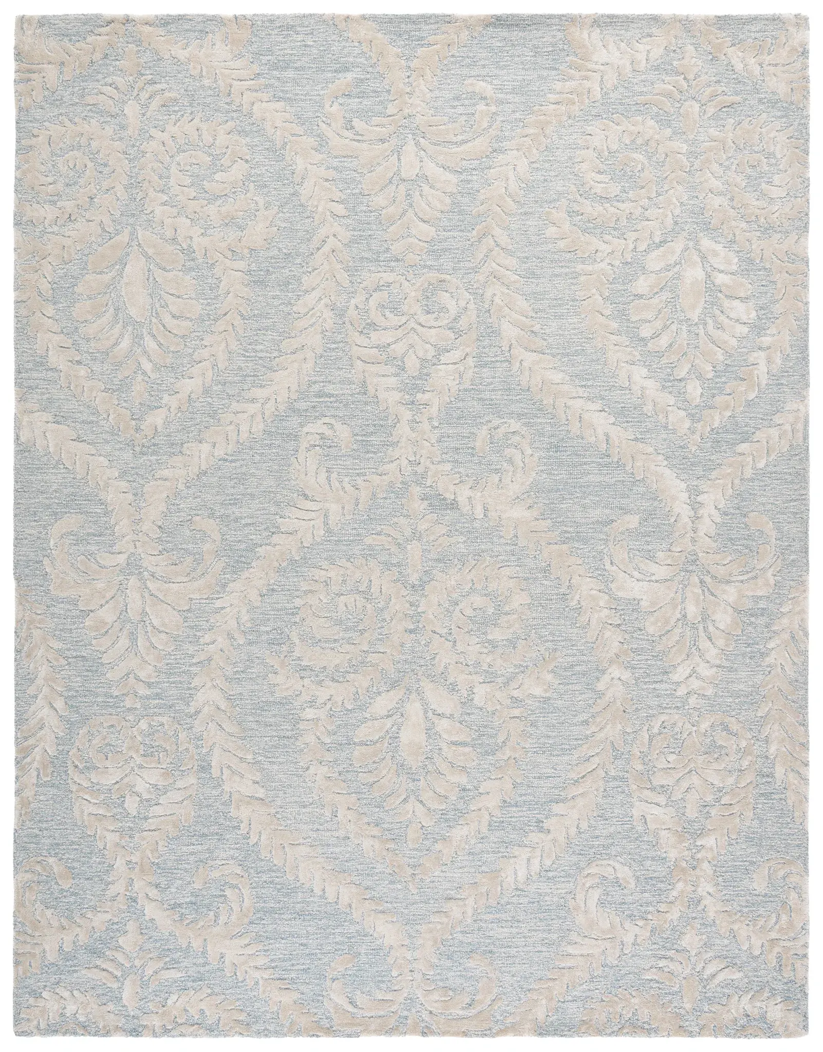 Glamour Leafy Scroll Hand-Tufted Rug