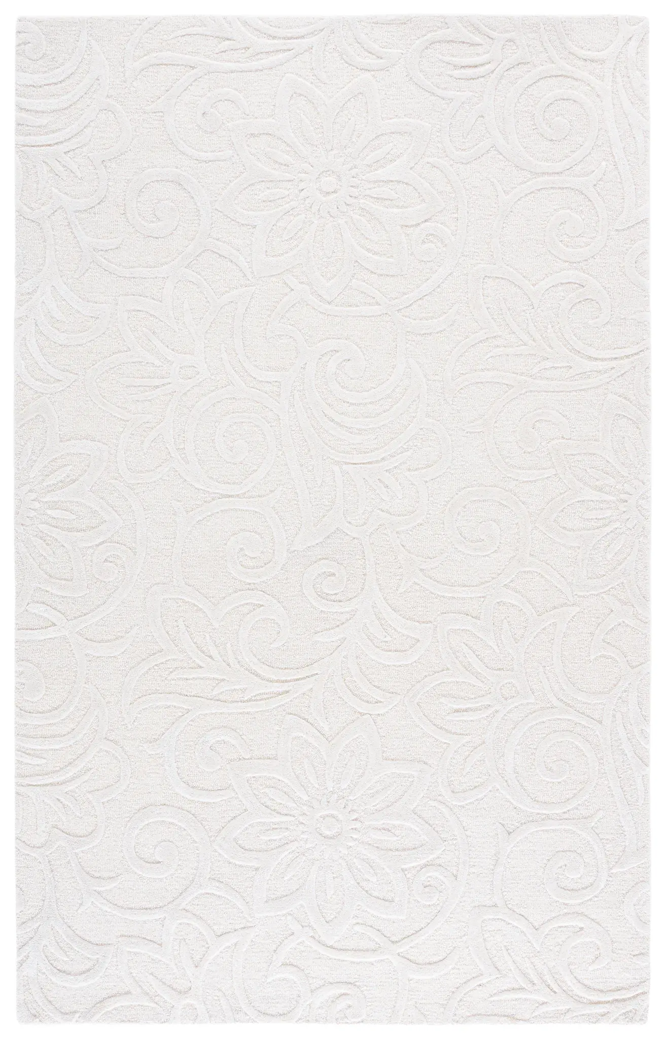 Glamour Floral Scroll Hand-Tufted Rug