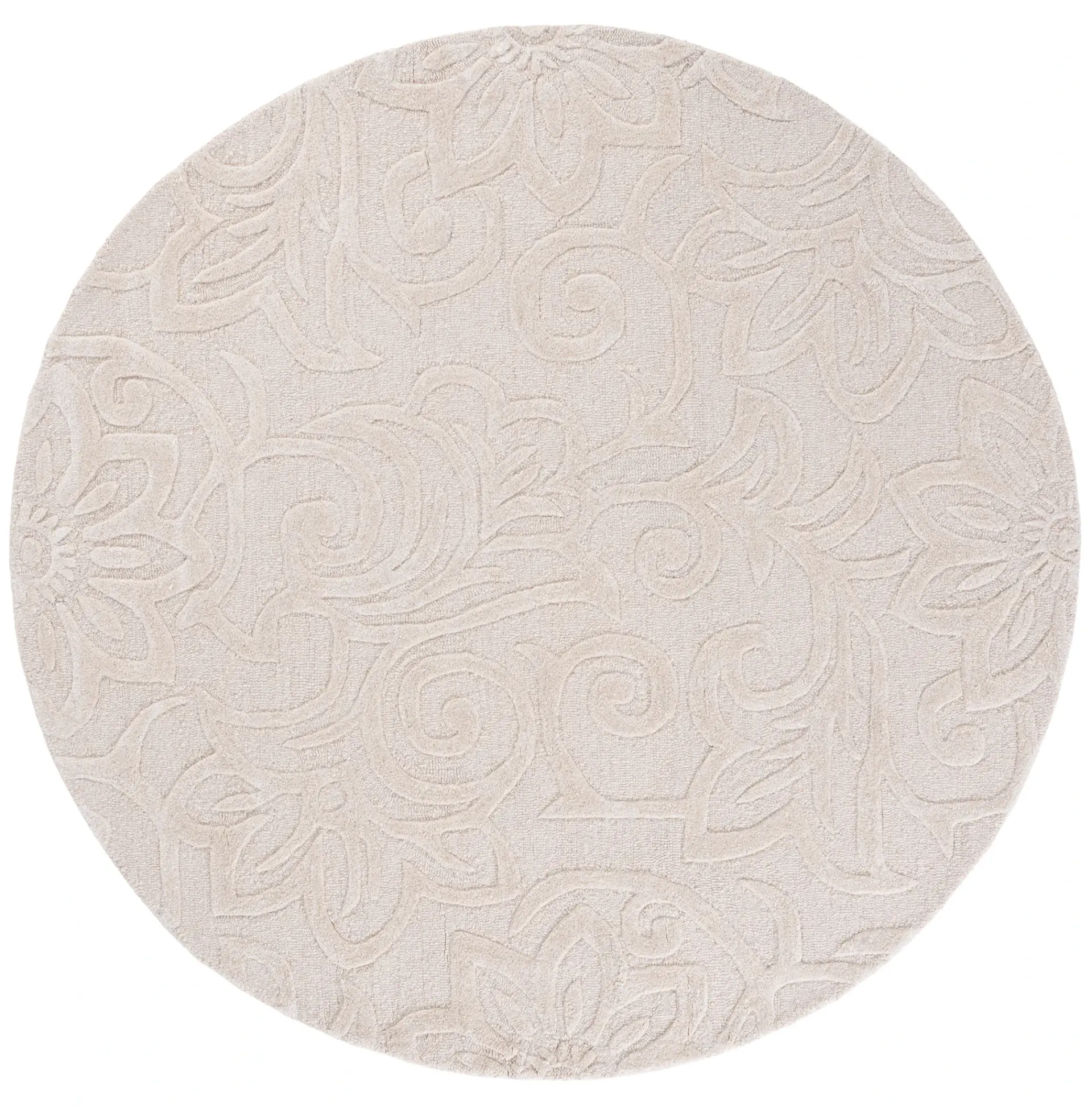Glamour Floral Scroll Hand-Tufted Rug