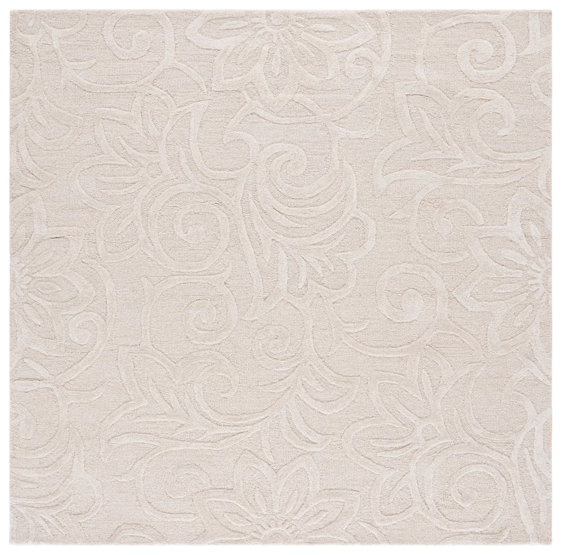 Glamour Floral Scroll Hand-Tufted Rug