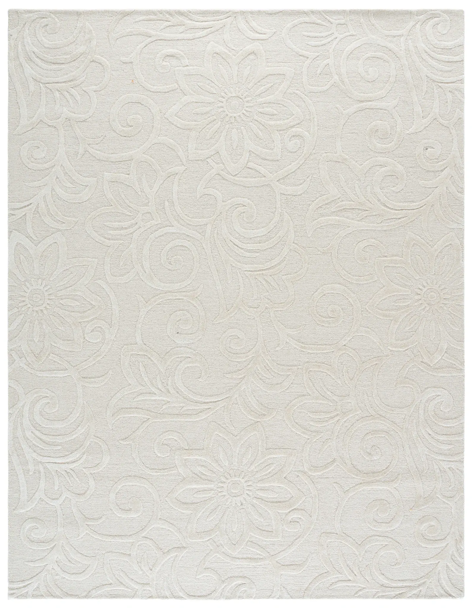 Glamour Floral Scroll Hand-Tufted Rug