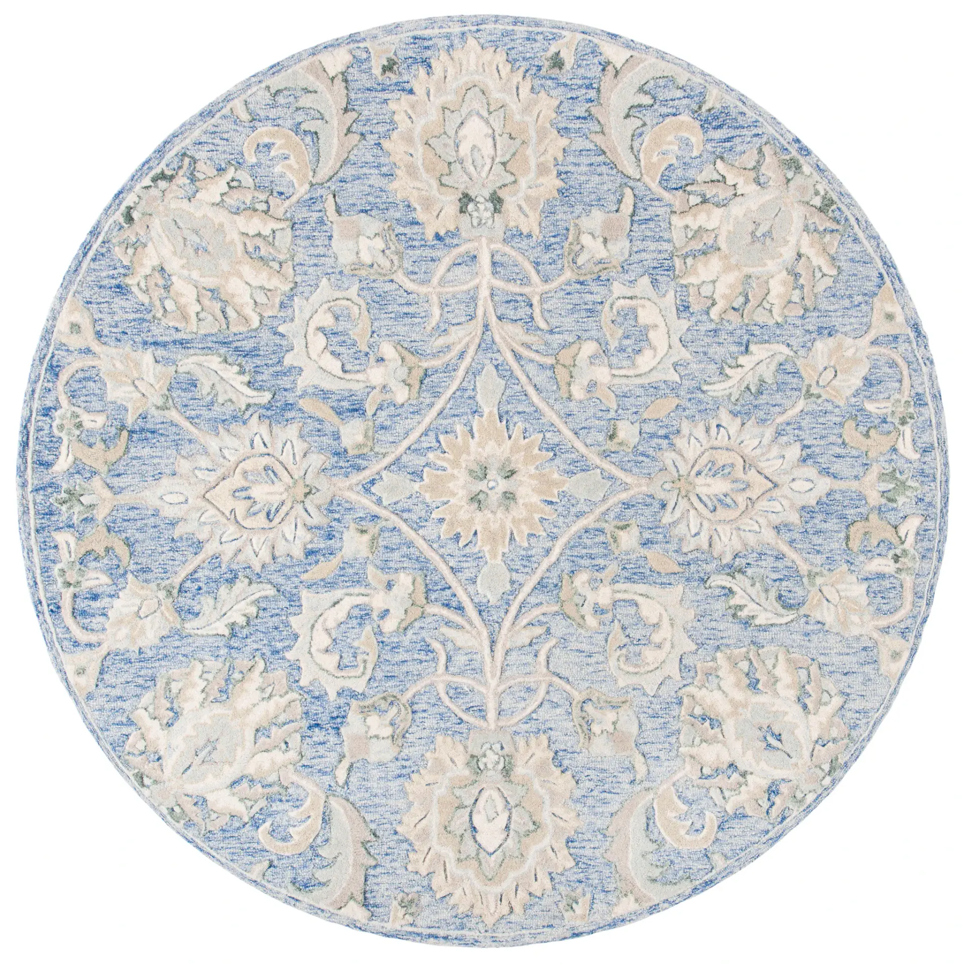 Glamour Floral Scroll Hand-Tufted Wool Rug
