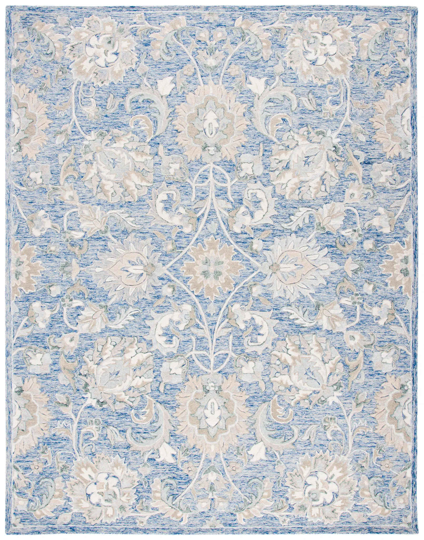 Glamour Floral Scroll Hand-Tufted Wool Rug