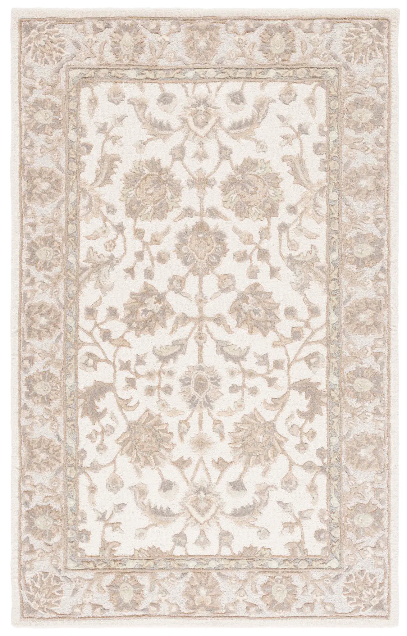 Glamour Scrolling Floral Hand-Tufted Wool Rug