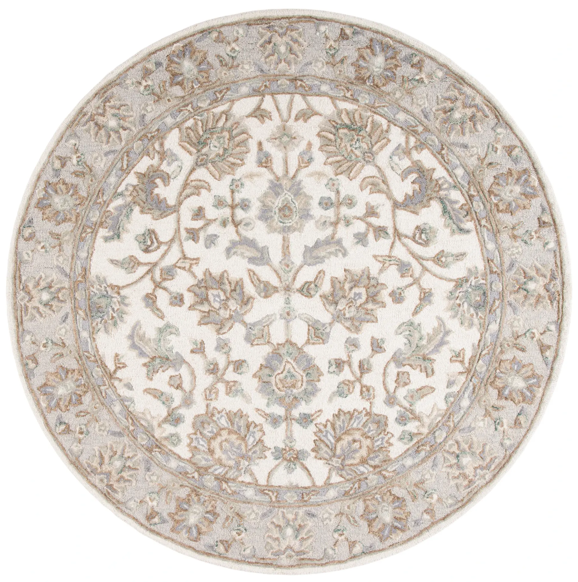 Glamour Scrolling Floral Hand-Tufted Wool Rug